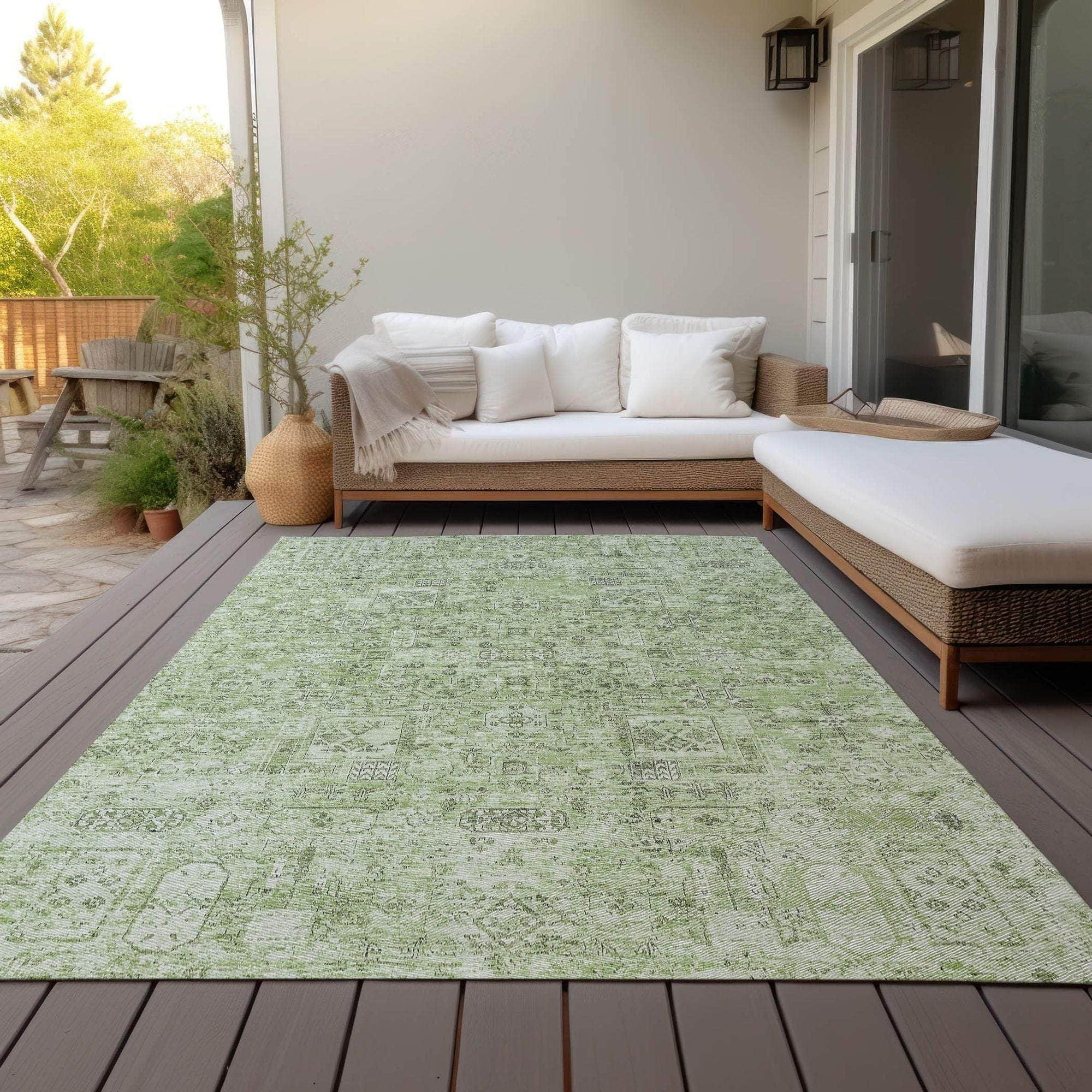 Machine Made ACN611 Green Rugs