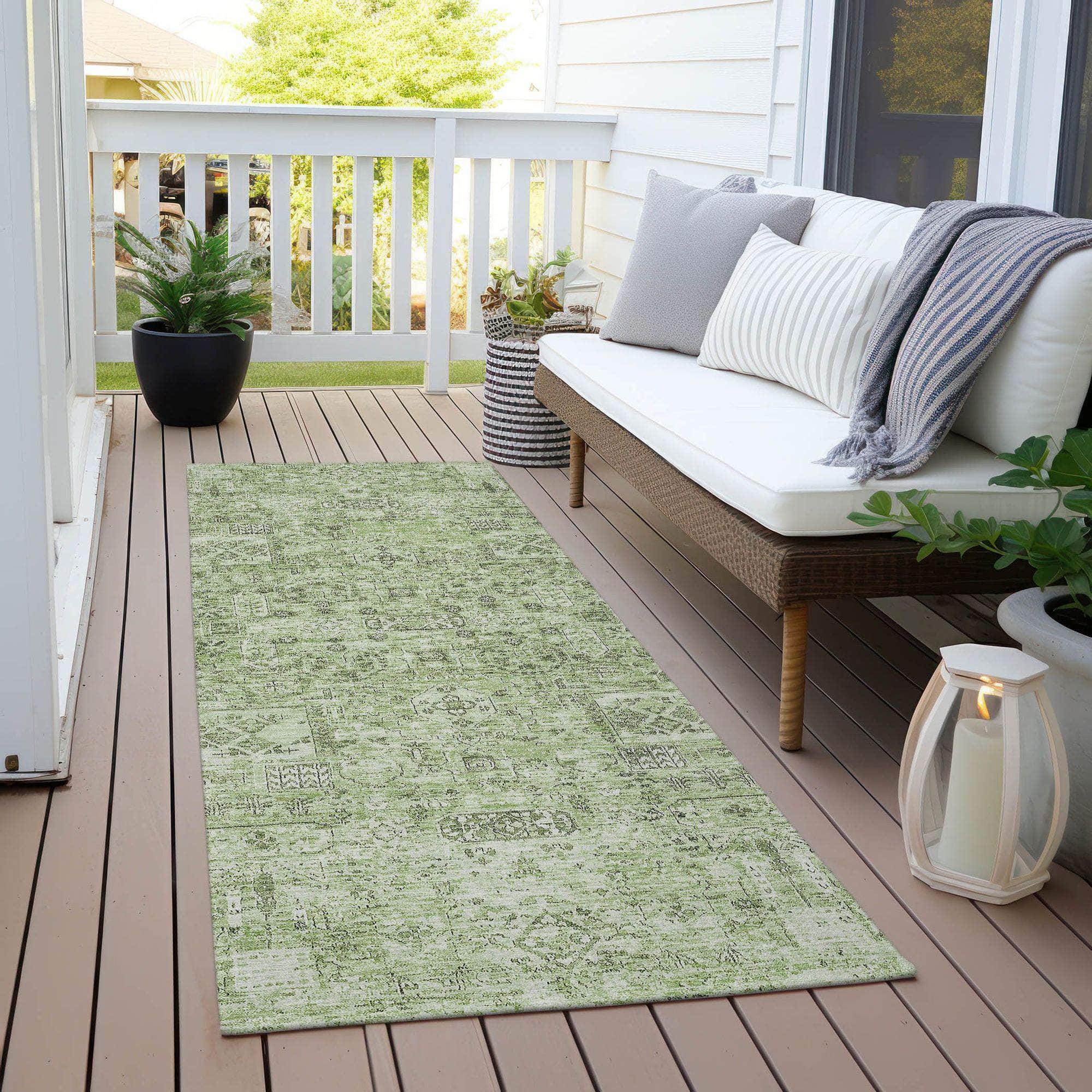 Machine Made ACN611 Green Rugs