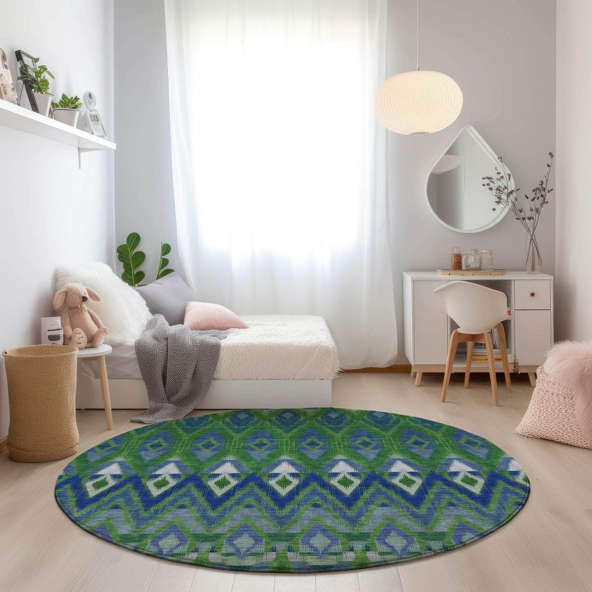 Machine Made ACN617 Green Rugs