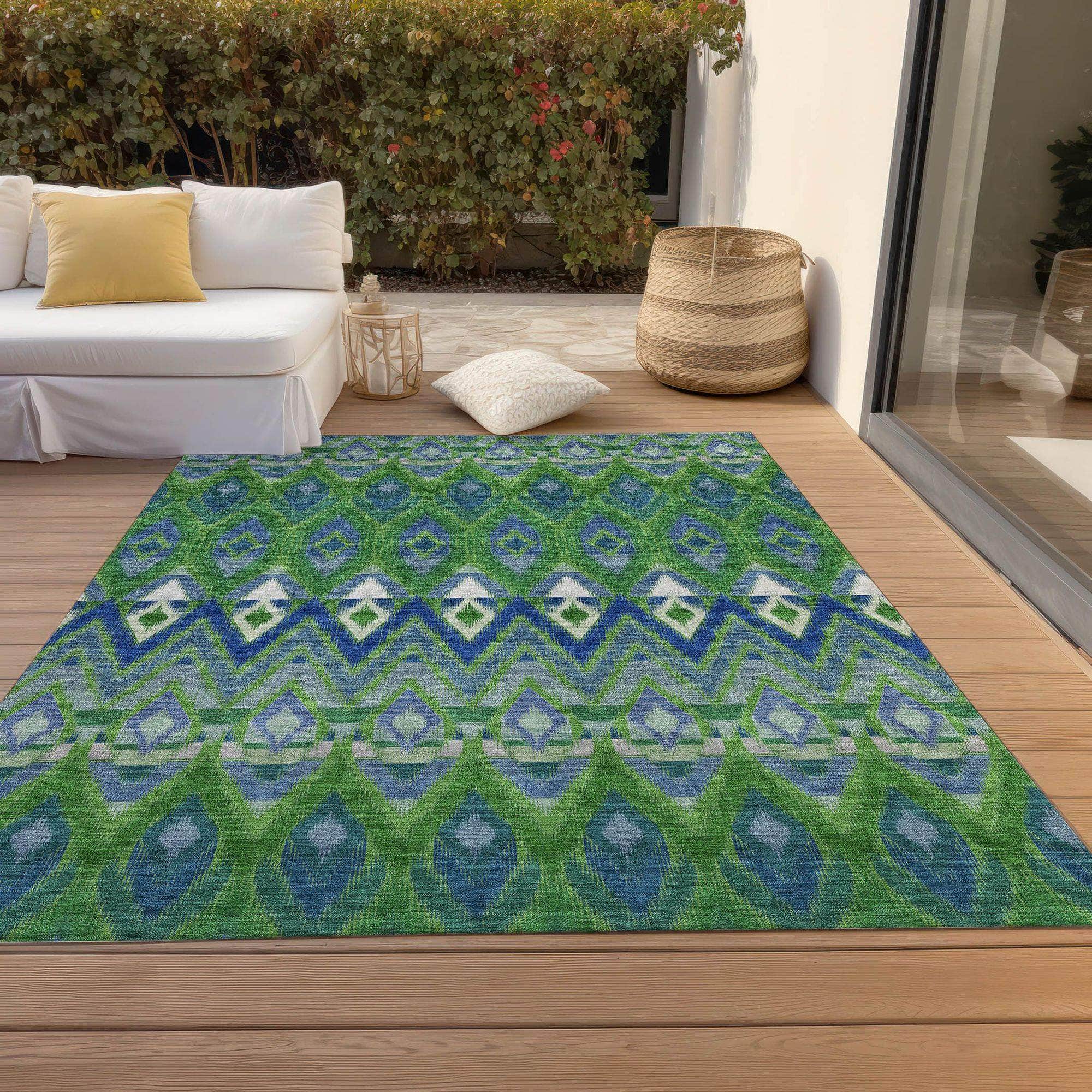 Machine Made ACN617 Green Rugs