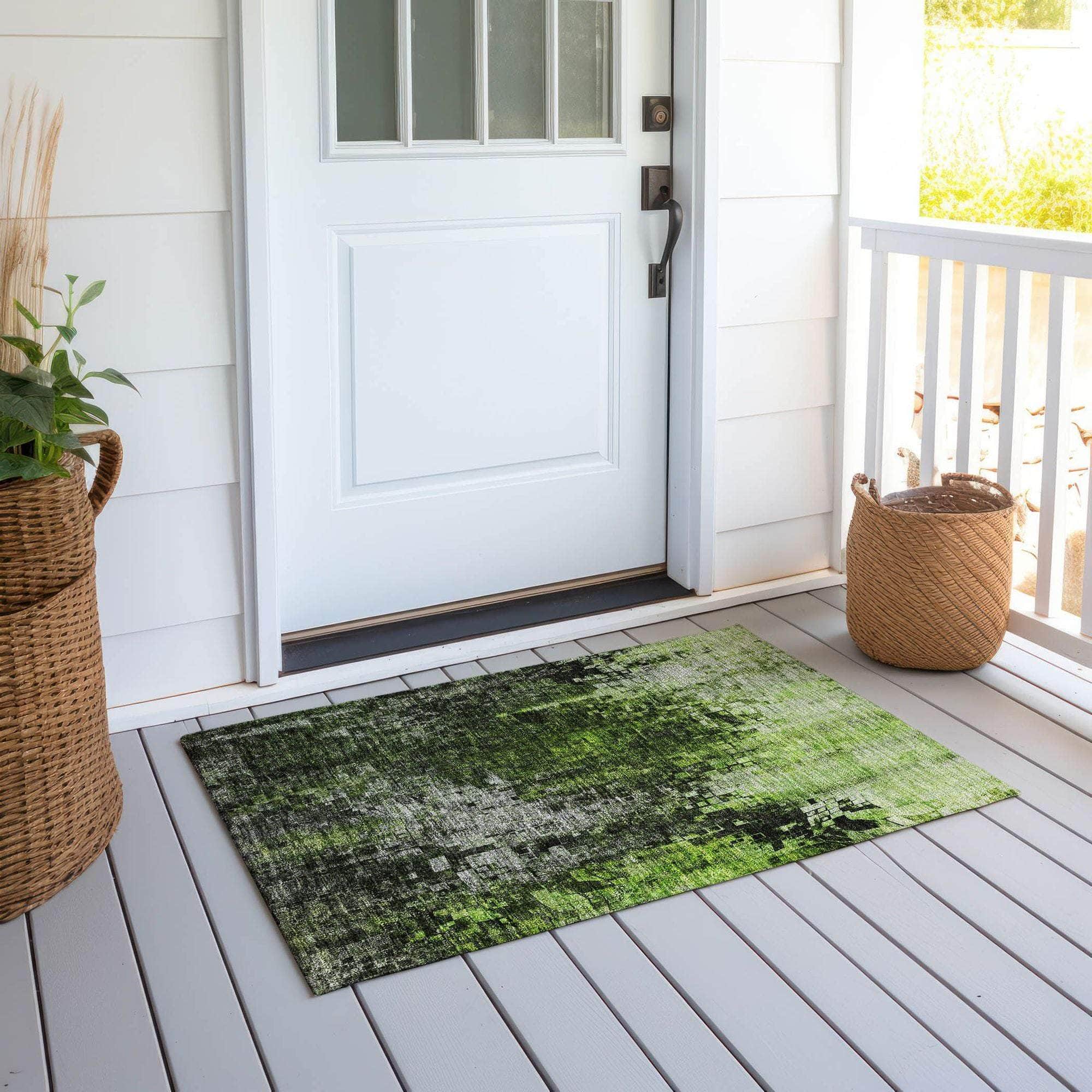 Machine Made ACN581 Green Rugs