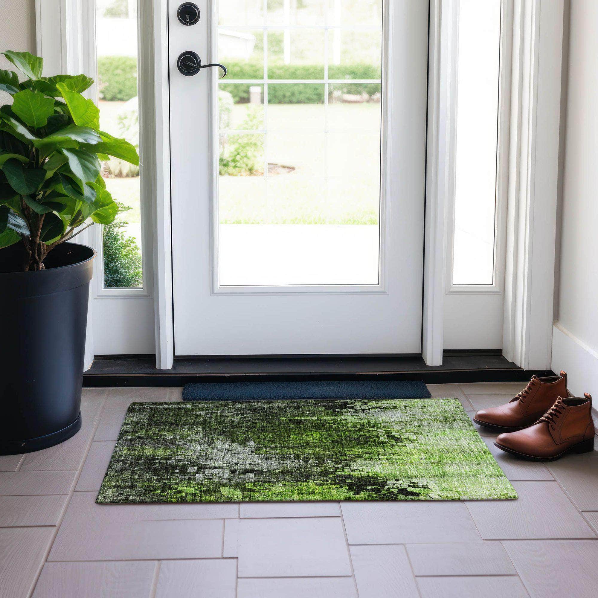 Machine Made ACN581 Green Rugs