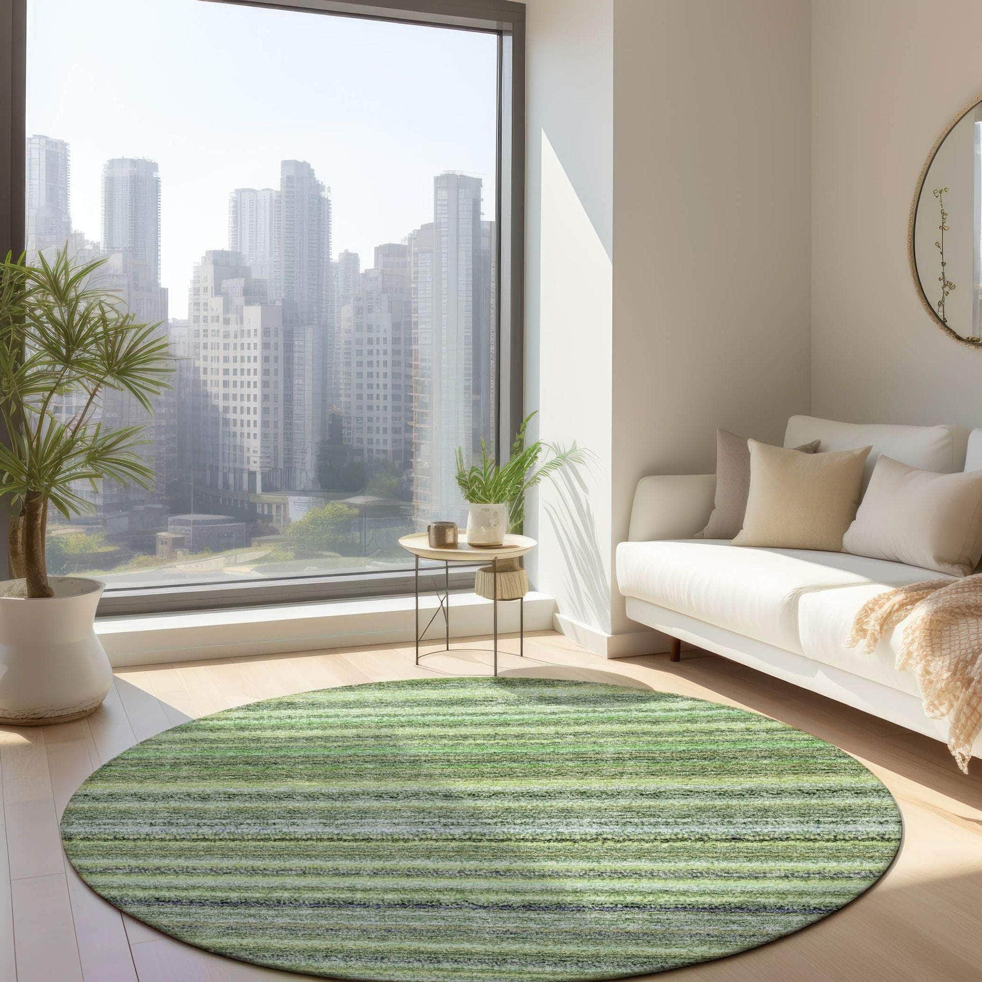 Machine Made ACN598 Green Rugs