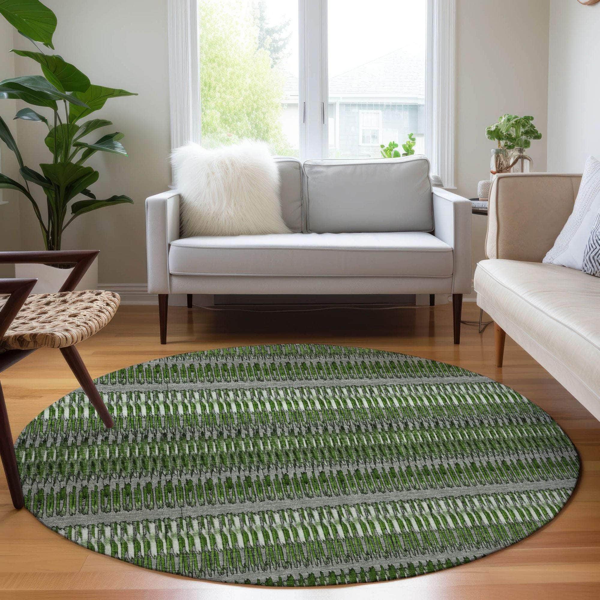 Machine Made ACN589 Green Rugs
