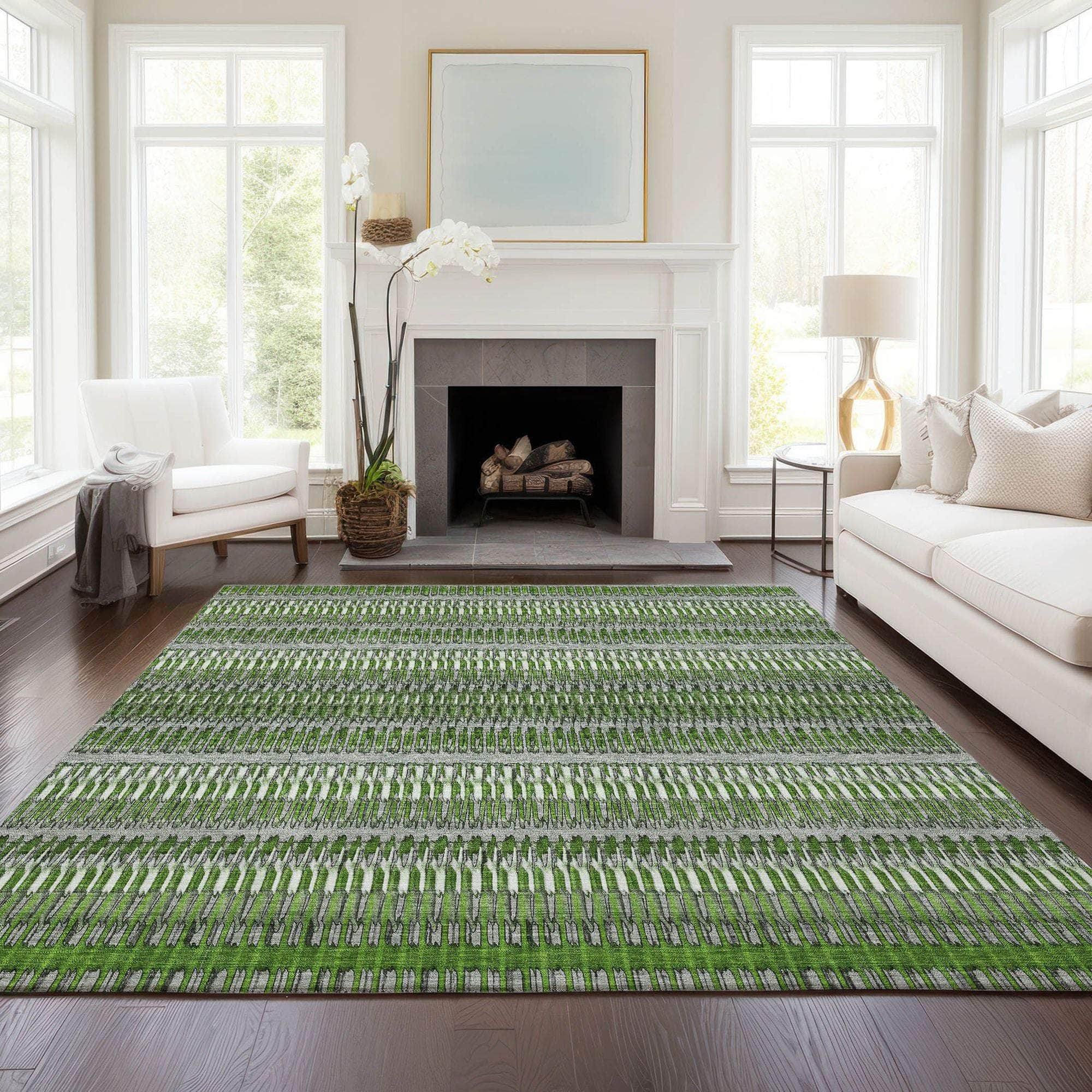 Machine Made ACN589 Green Rugs