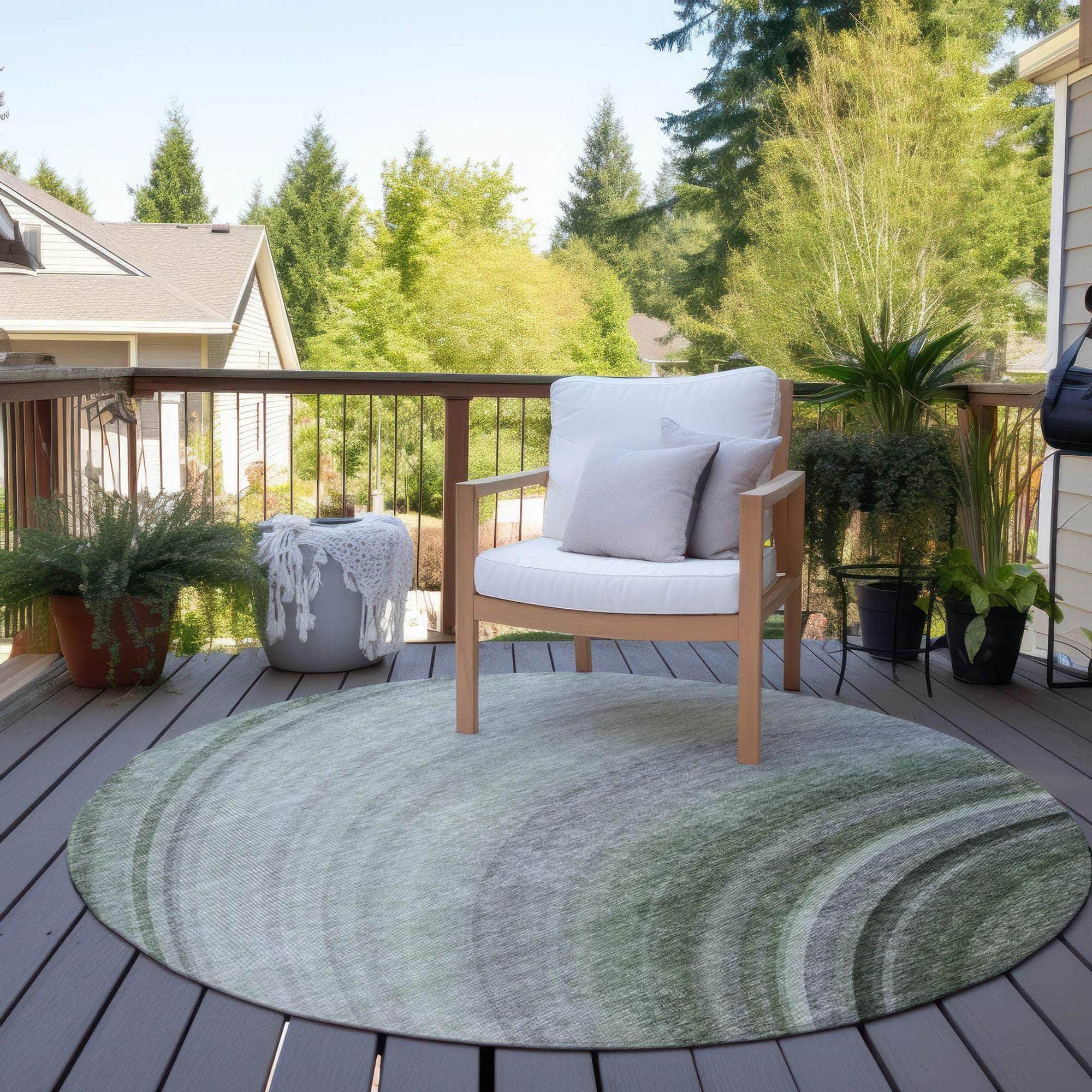 Machine Made ACN584 Green Rugs