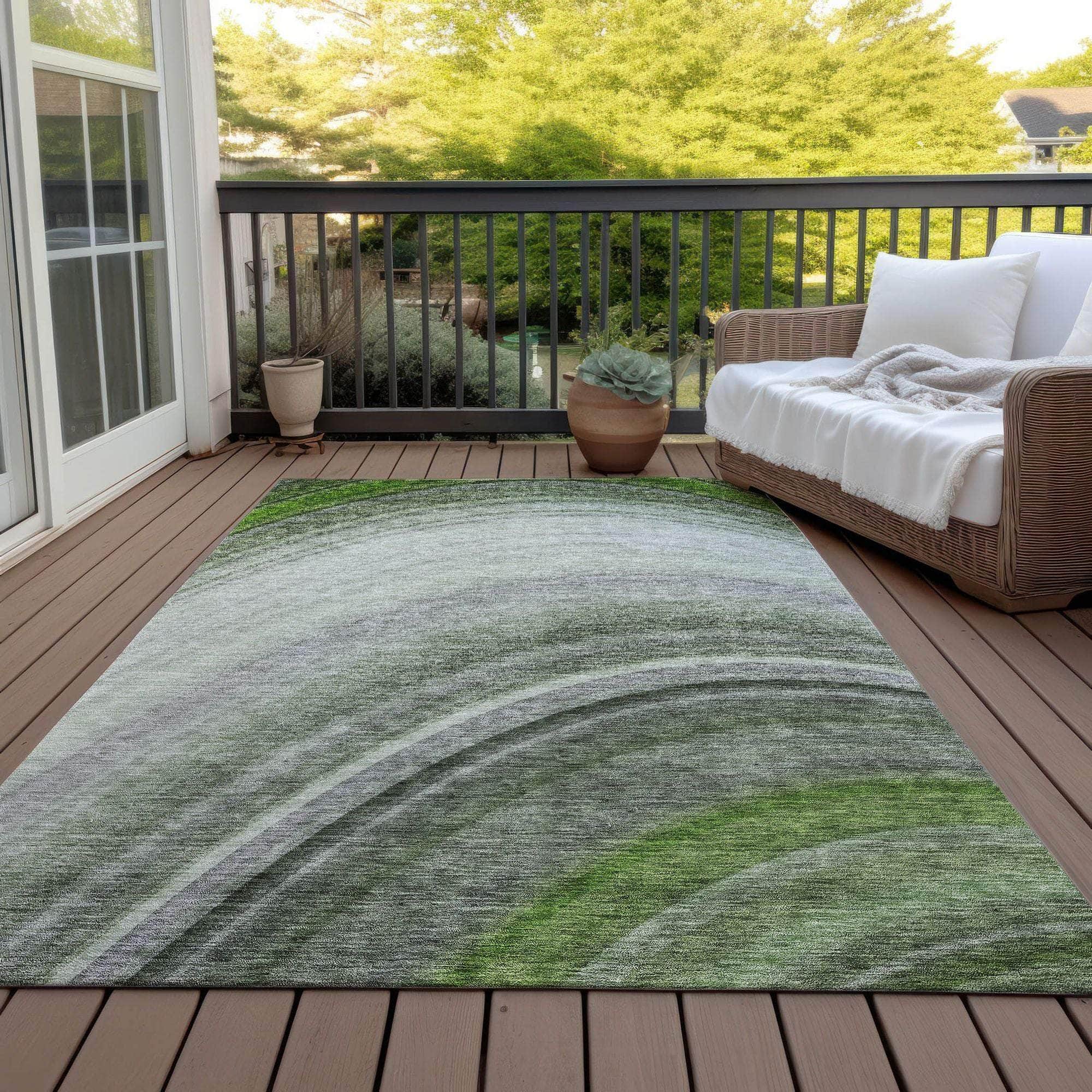 Machine Made ACN584 Green Rugs