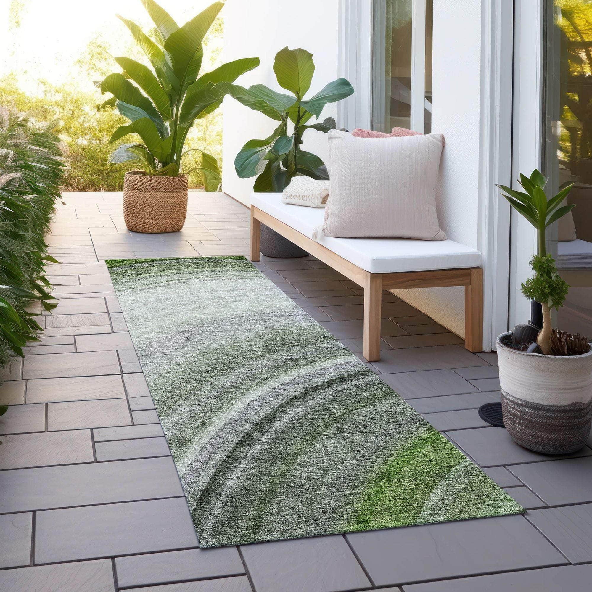 Machine Made ACN584 Green Rugs