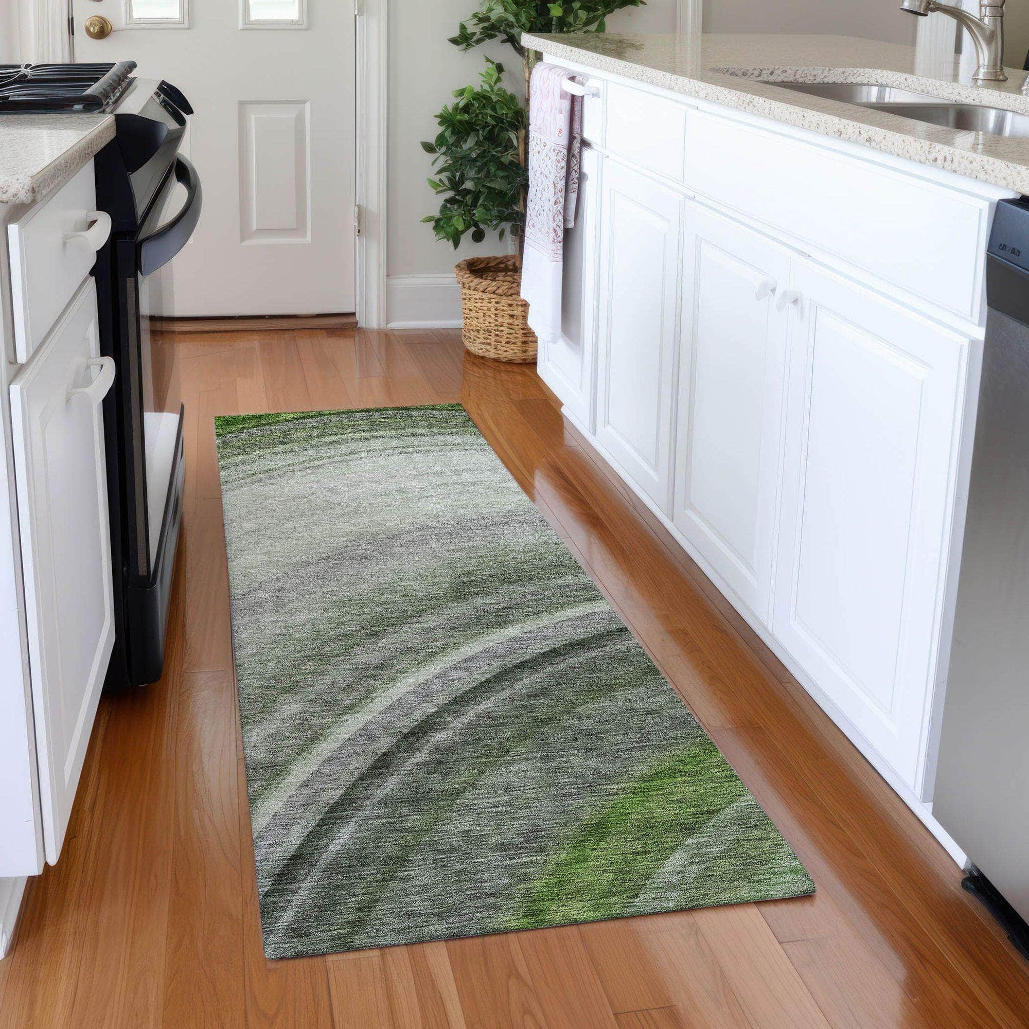 Machine Made ACN584 Green Rugs