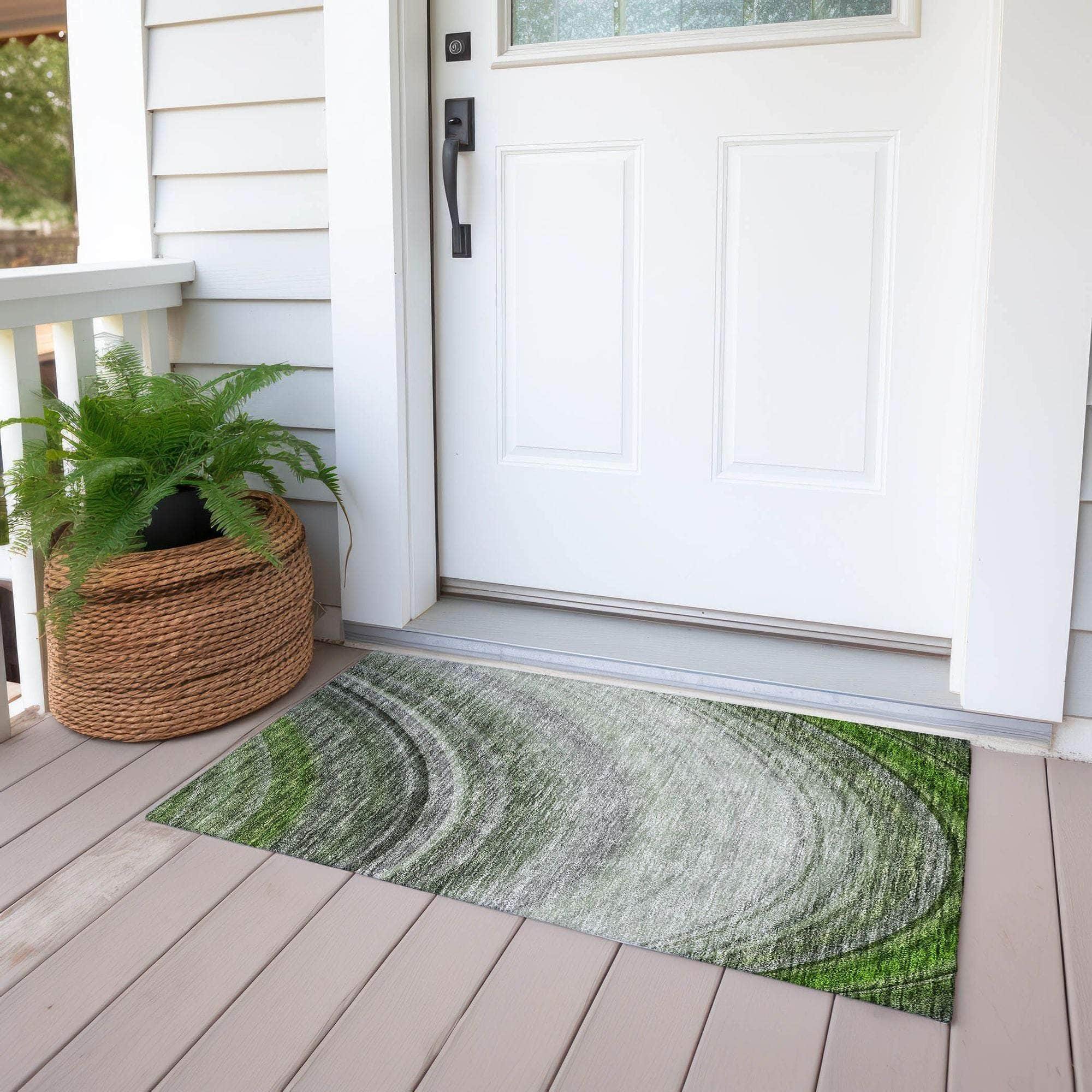 Machine Made ACN584 Green Rugs