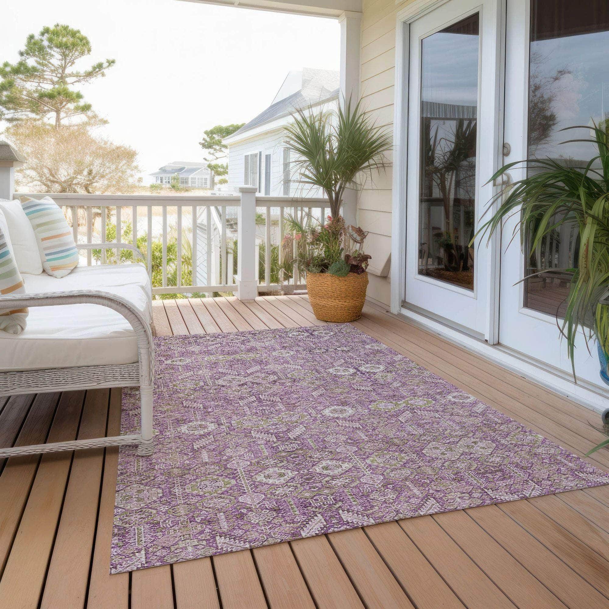 Machine Made ACN574 Lavender Purple Rugs