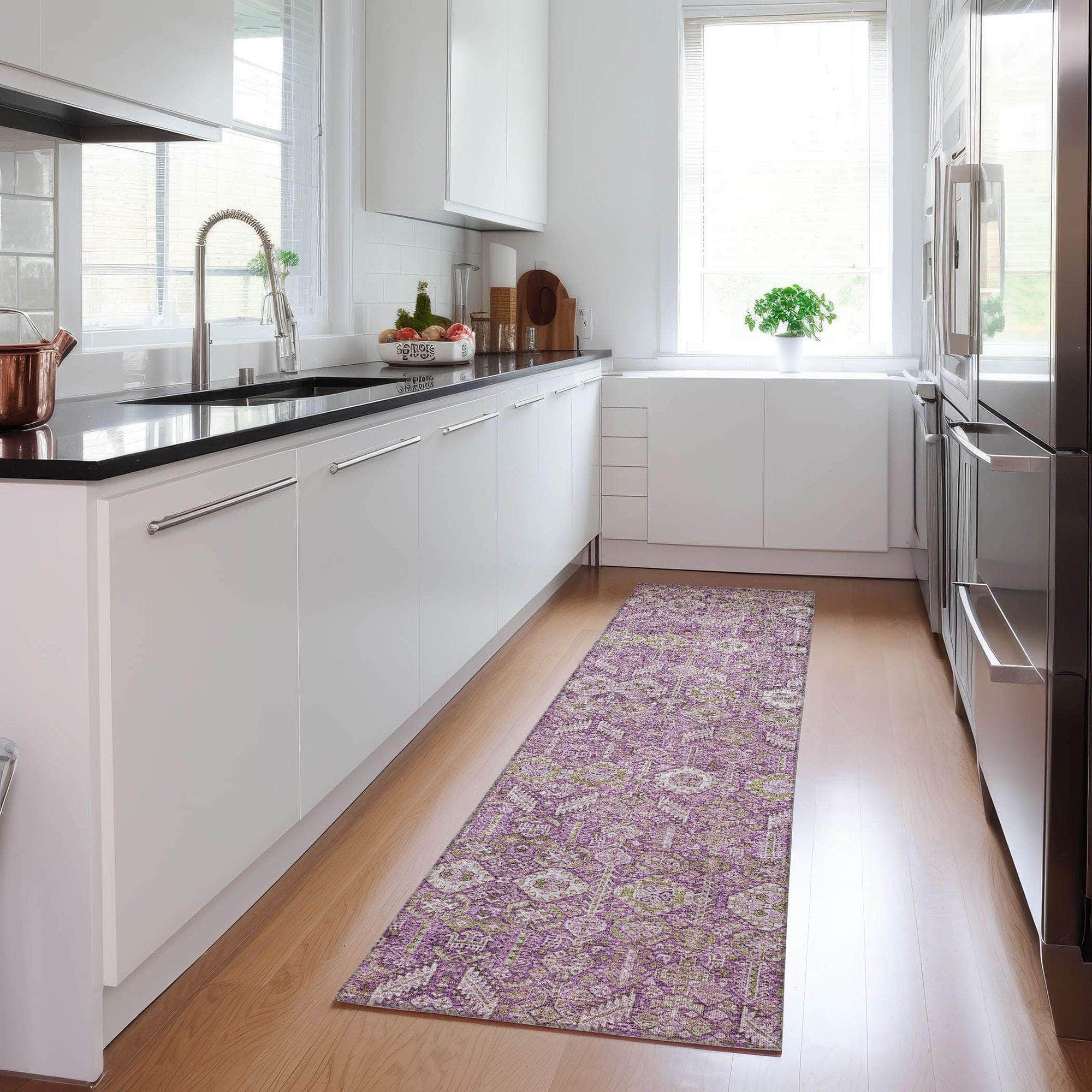 Machine Made ACN574 Lavender Purple Rugs
