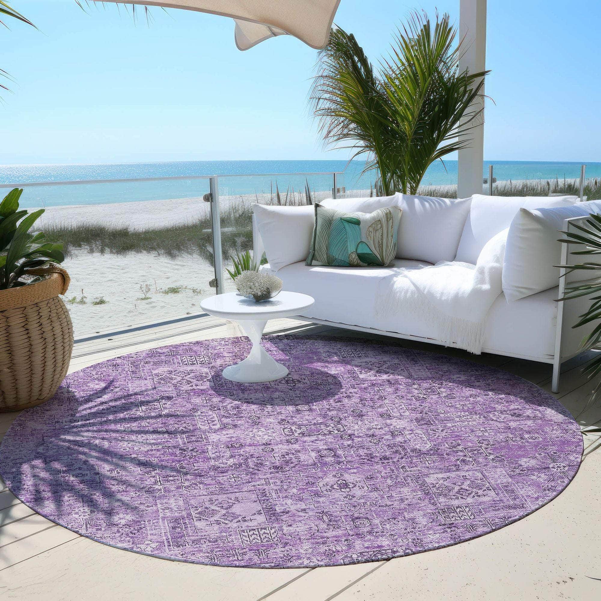 Machine Made ACN611 Lilac Purple Rugs