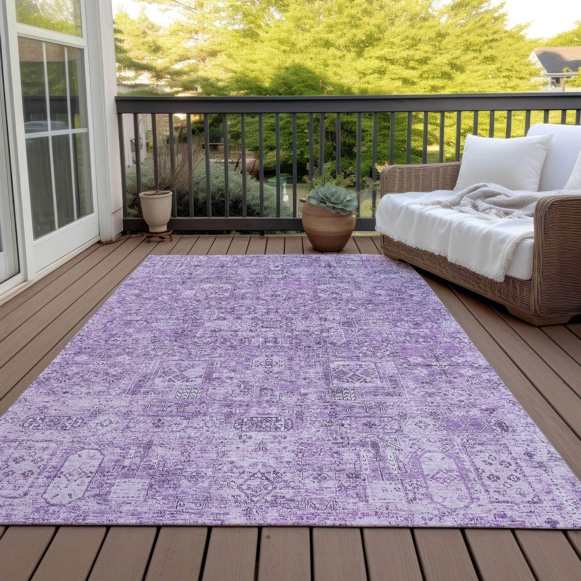 Machine Made ACN611 Lilac Purple Rugs