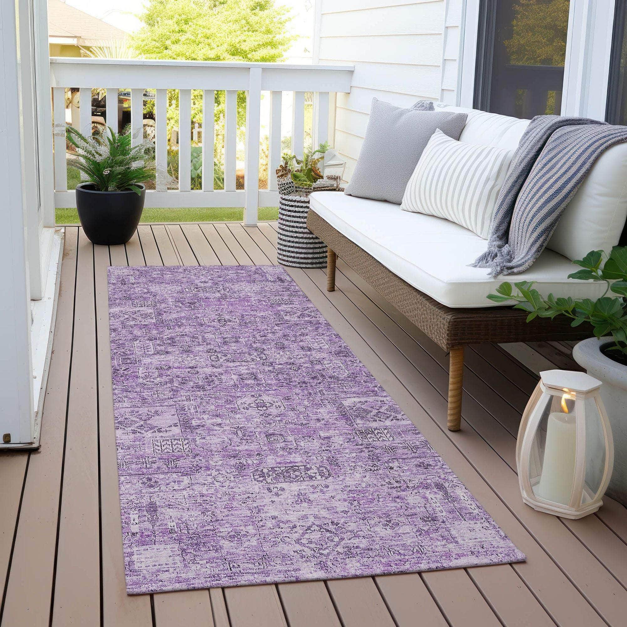 Machine Made ACN611 Lilac Purple Rugs