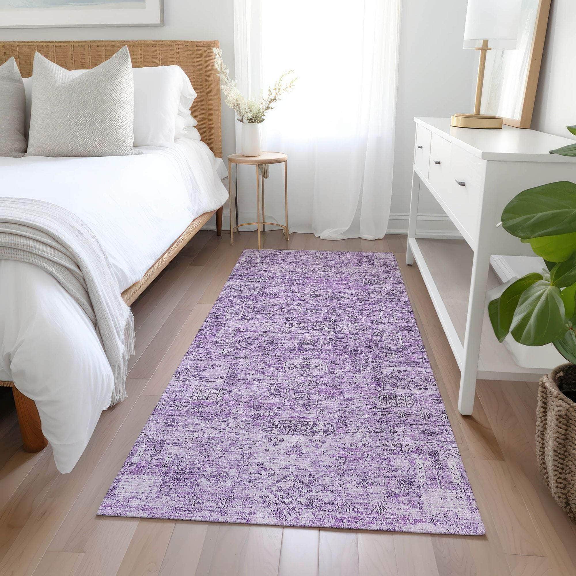 Machine Made ACN611 Lilac Purple Rugs