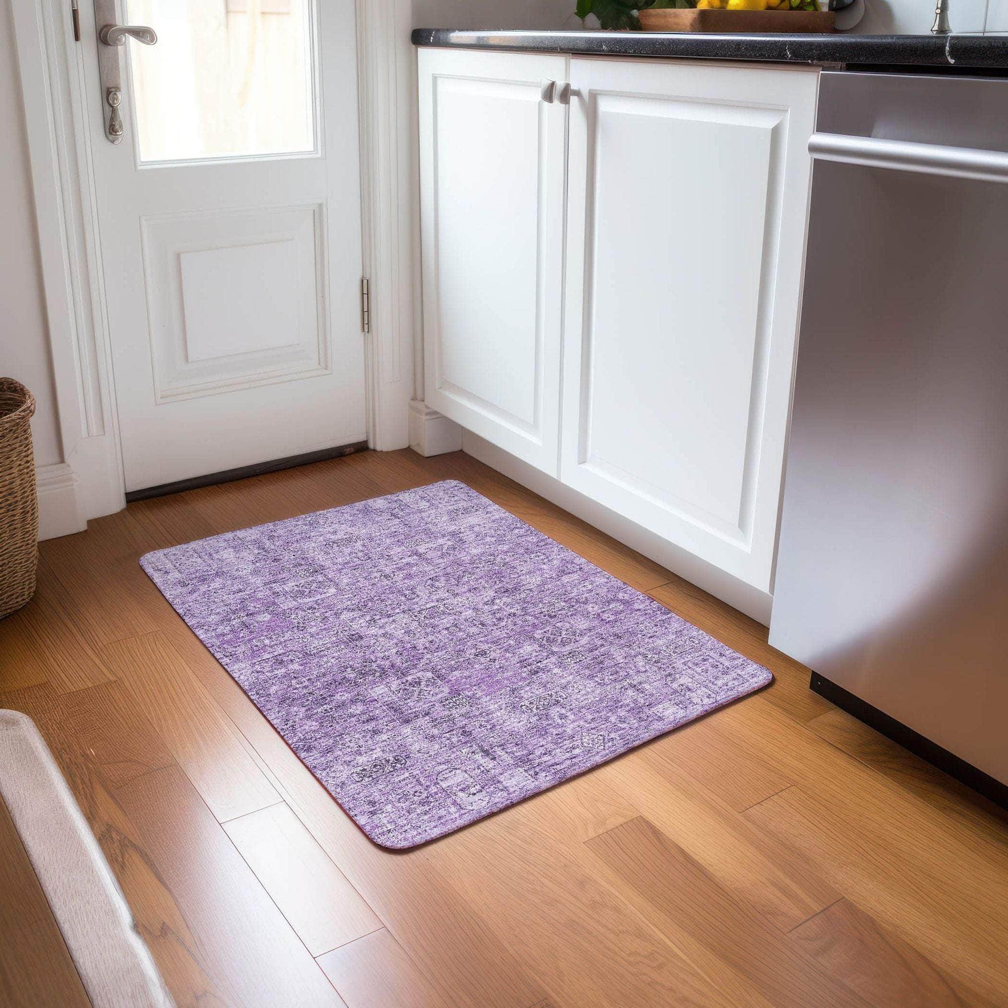 Machine Made ACN611 Lilac Purple Rugs
