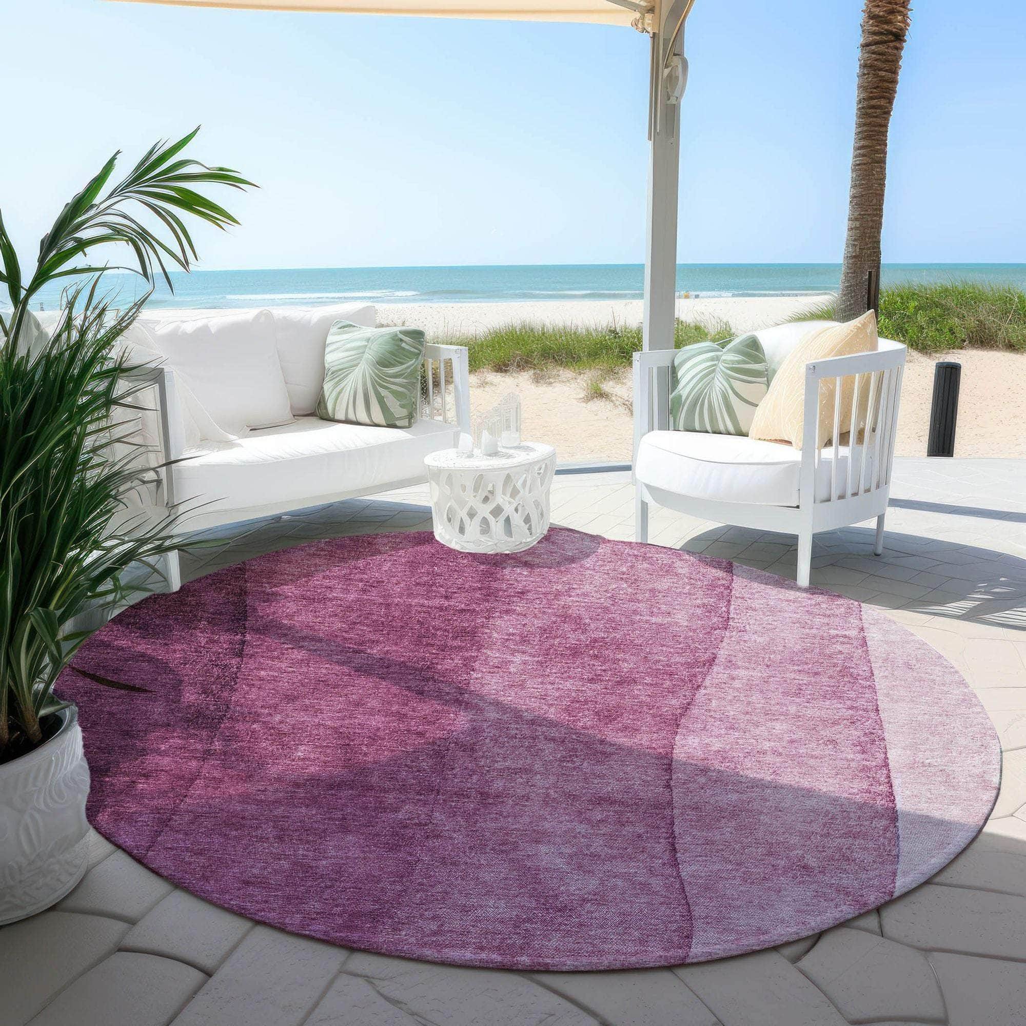 Machine Made ACN625 Merlot Red Rugs