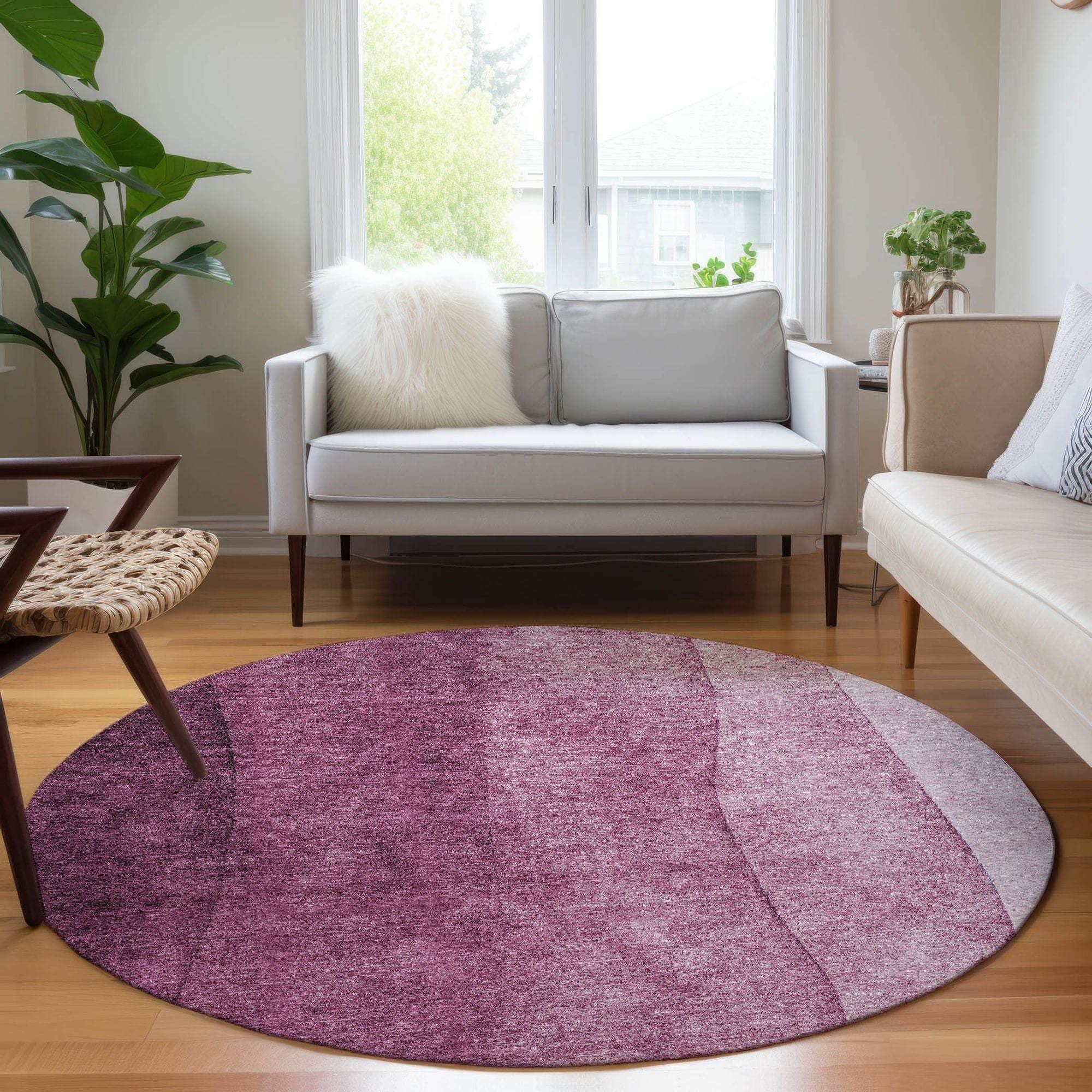 Machine Made ACN625 Merlot Red Rugs
