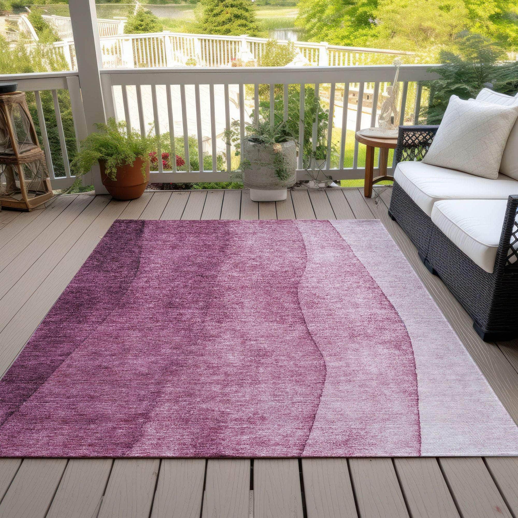 Machine Made ACN625 Merlot Red Rugs