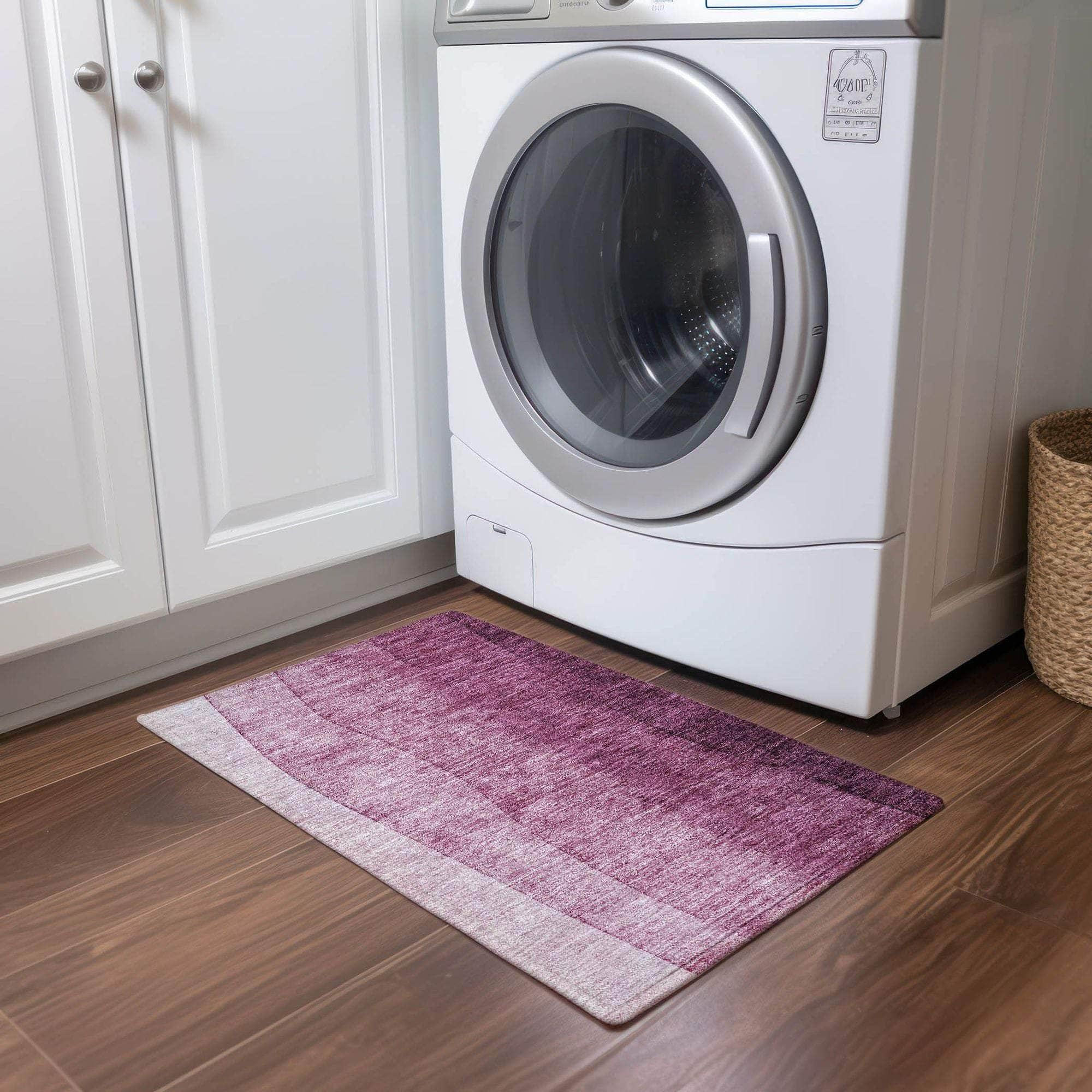 Machine Made ACN625 Merlot Red Rugs