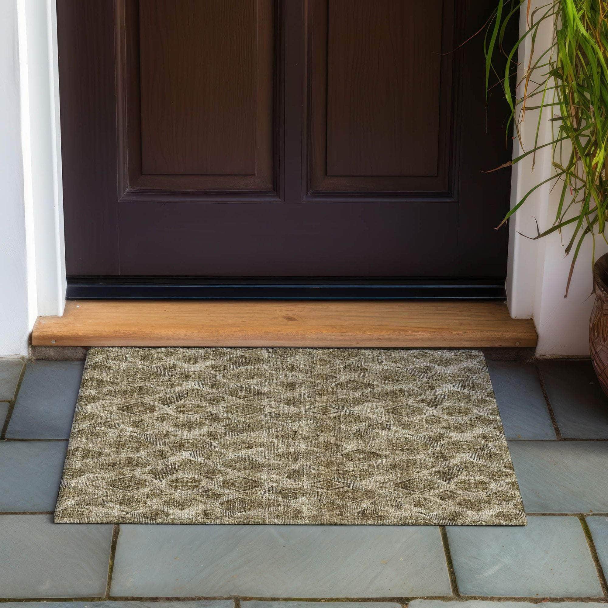 Machine Made ACN622 Mocha Brown Rugs