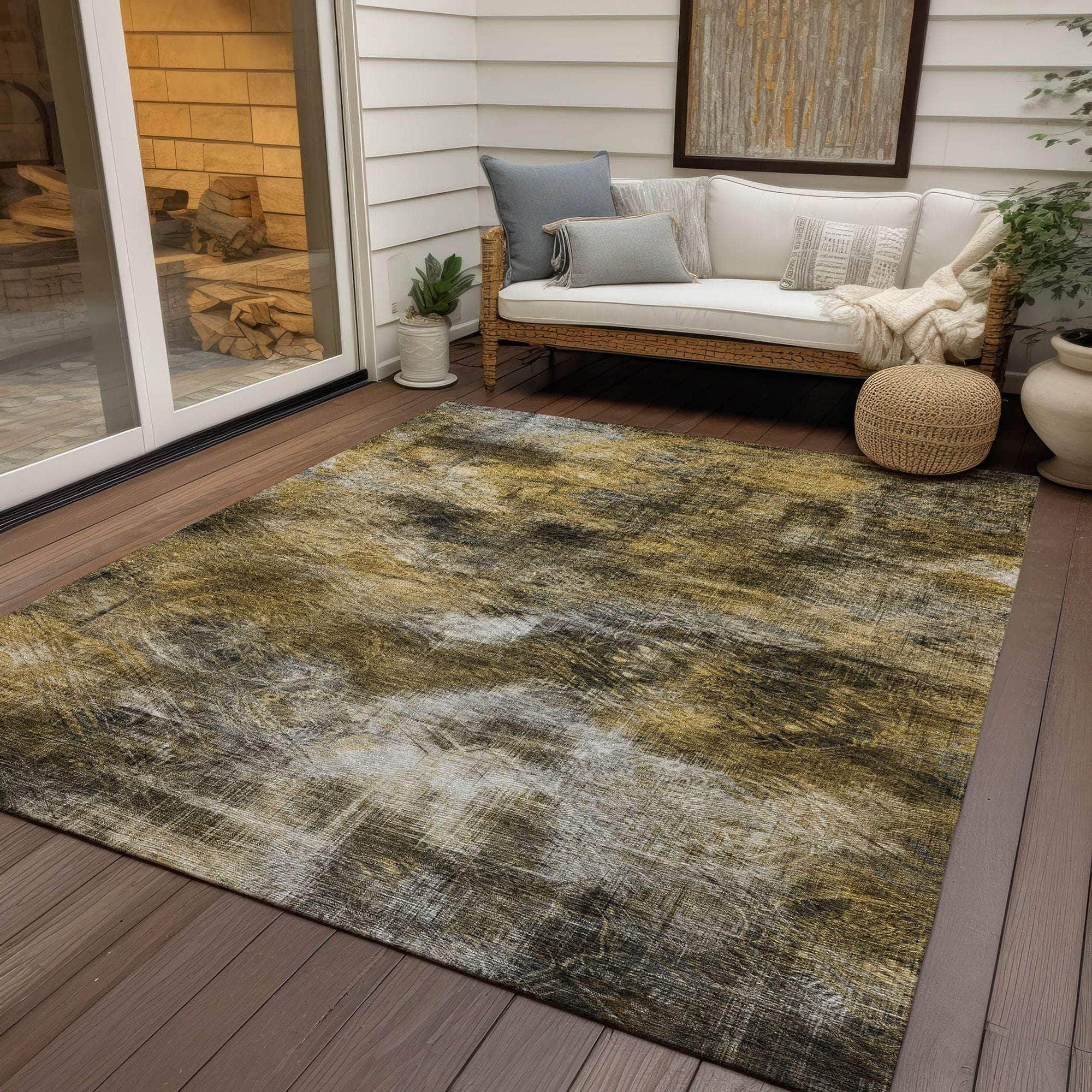 Machine Made ACN596 Mocha Brown Rugs