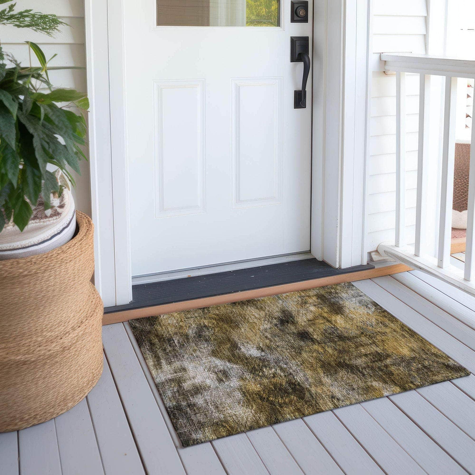 Machine Made ACN596 Mocha Brown Rugs