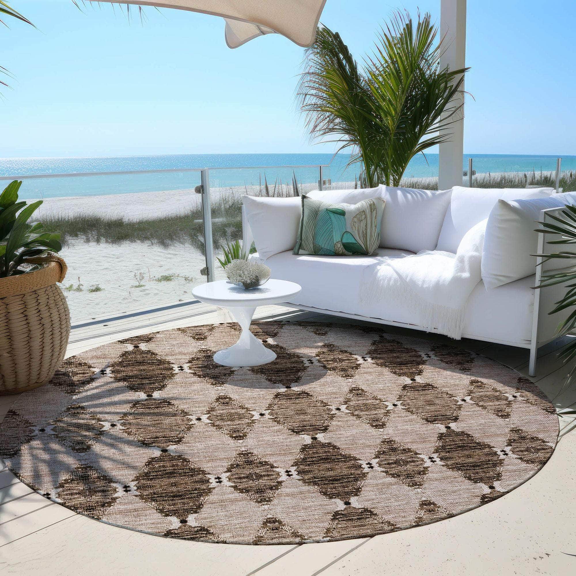 Machine Made ACN610 Mocha Brown Rugs