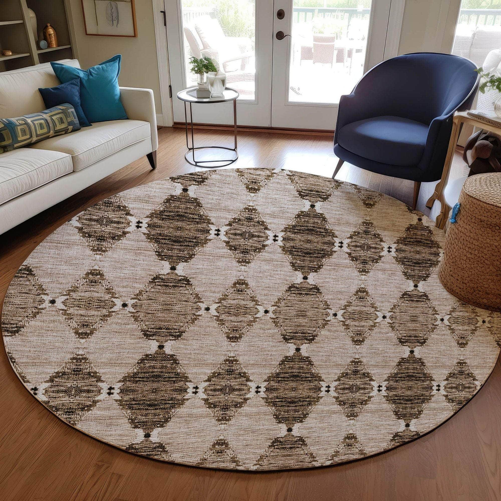 Machine Made ACN610 Mocha Brown Rugs