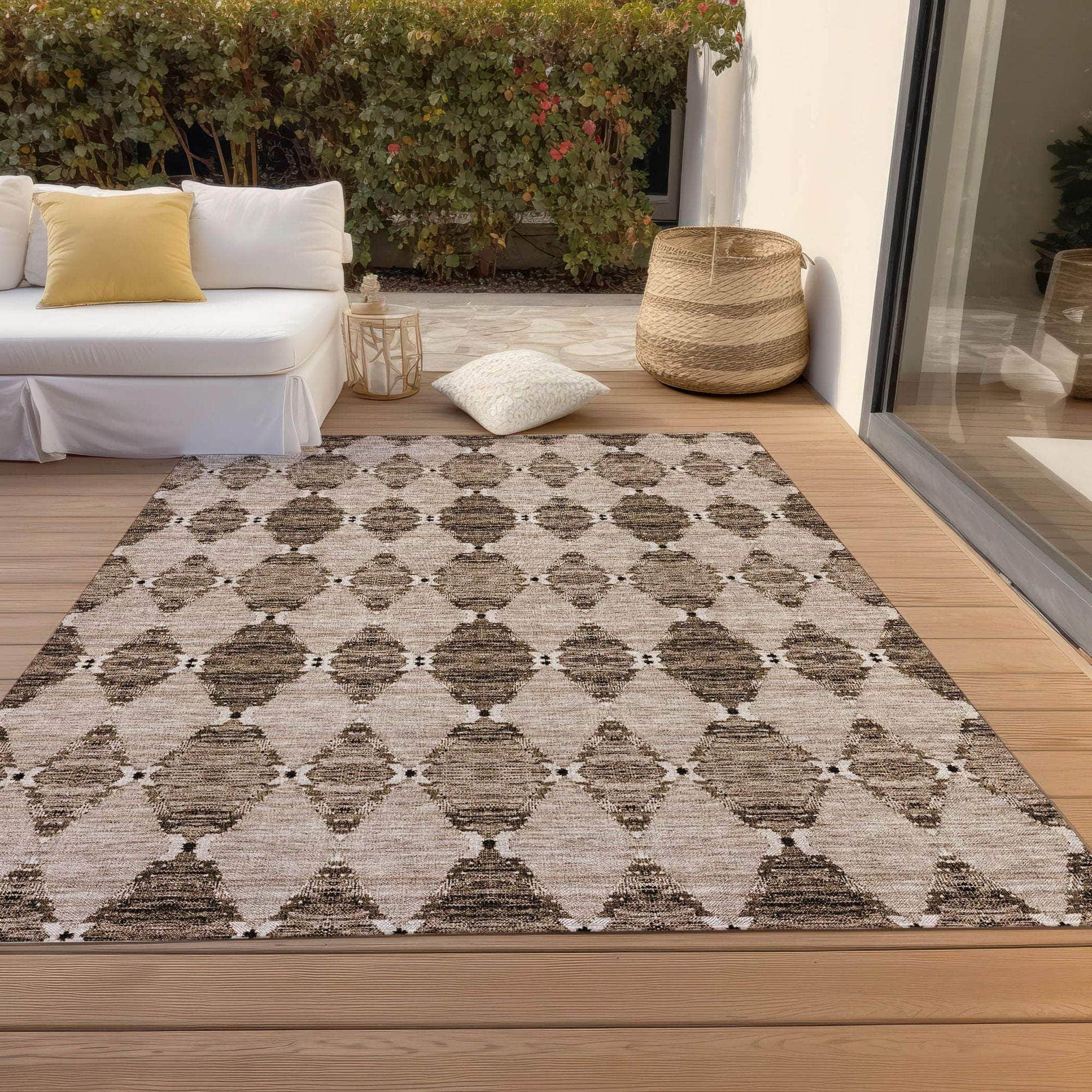Machine Made ACN610 Mocha Brown Rugs