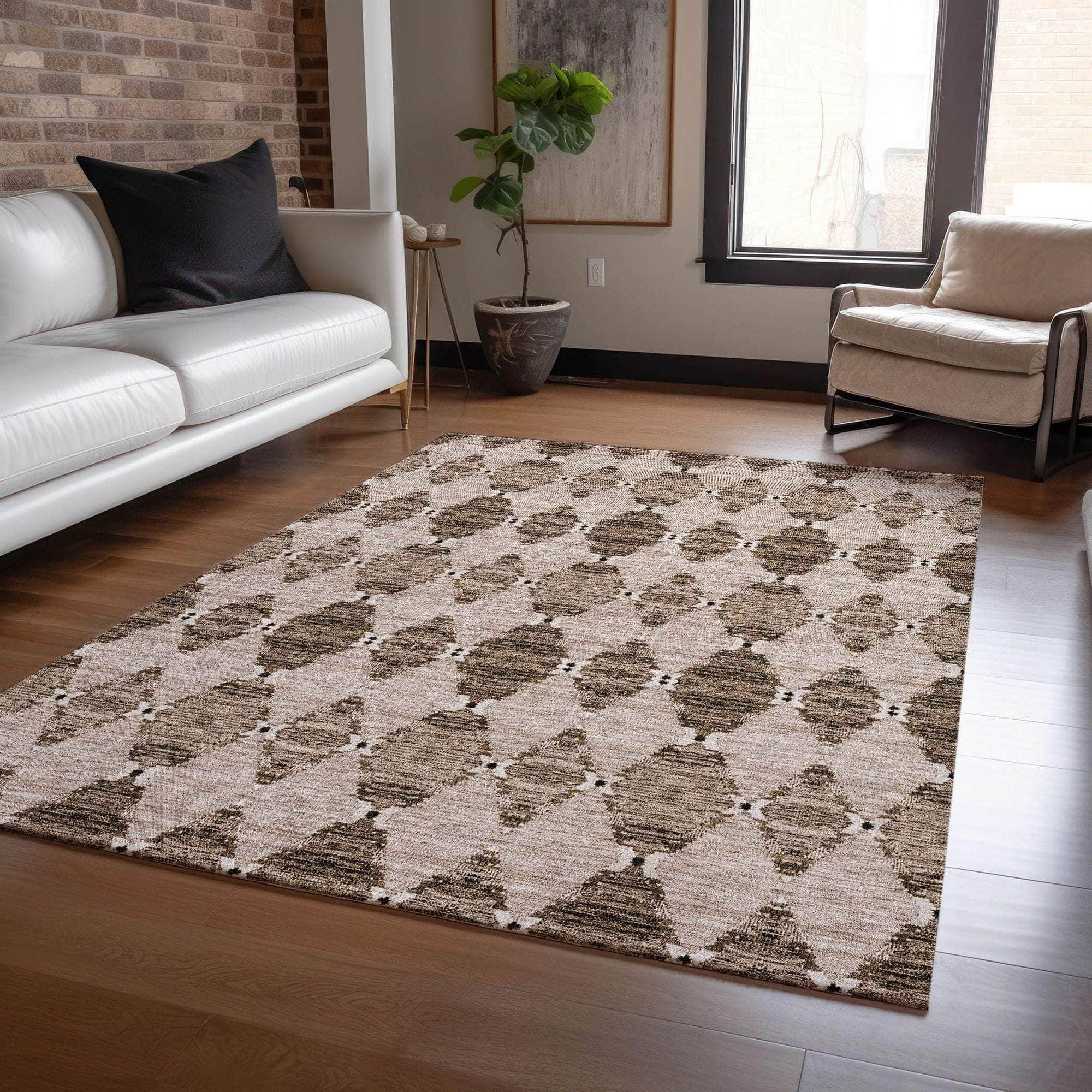 Machine Made ACN610 Mocha Brown Rugs