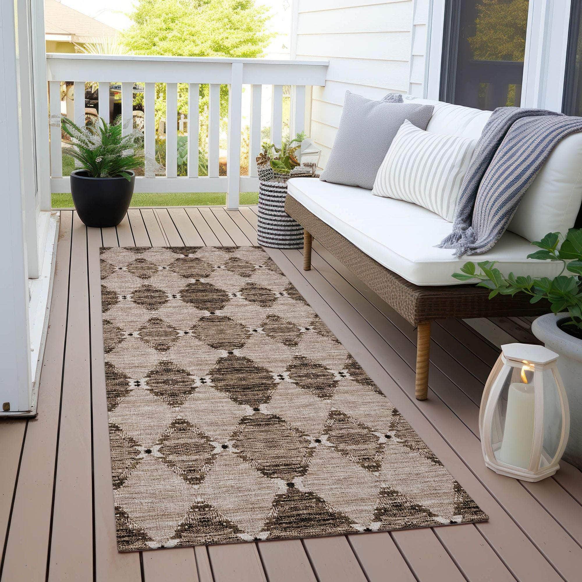 Machine Made ACN610 Mocha Brown Rugs