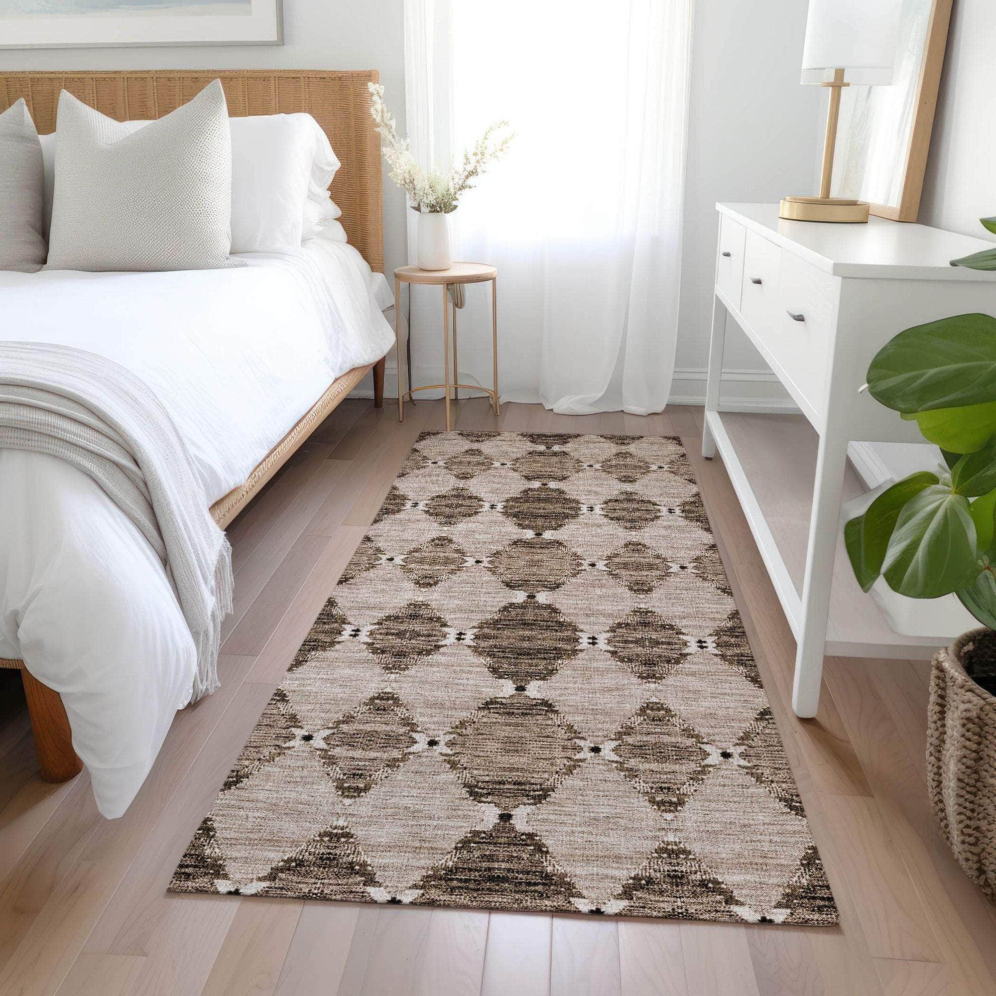 Machine Made ACN610 Mocha Brown Rugs