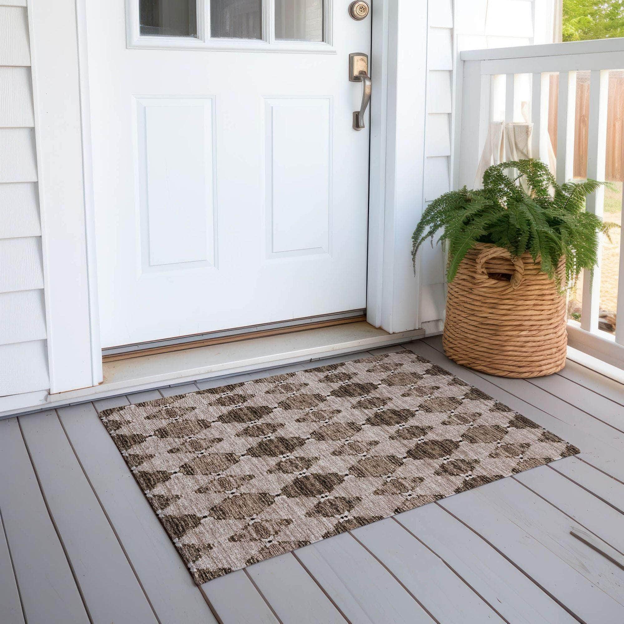 Machine Made ACN610 Mocha Brown Rugs