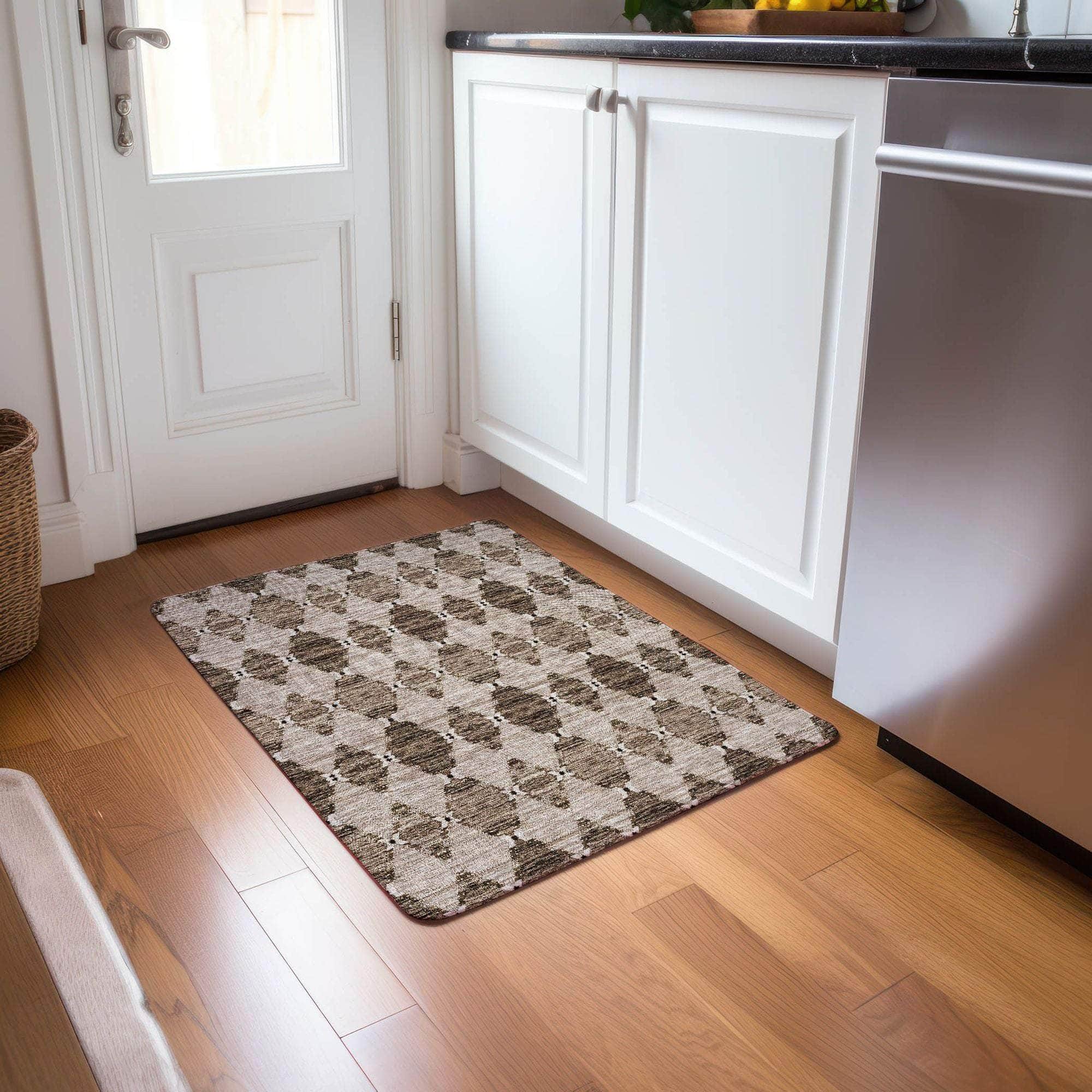 Machine Made ACN610 Mocha Brown Rugs
