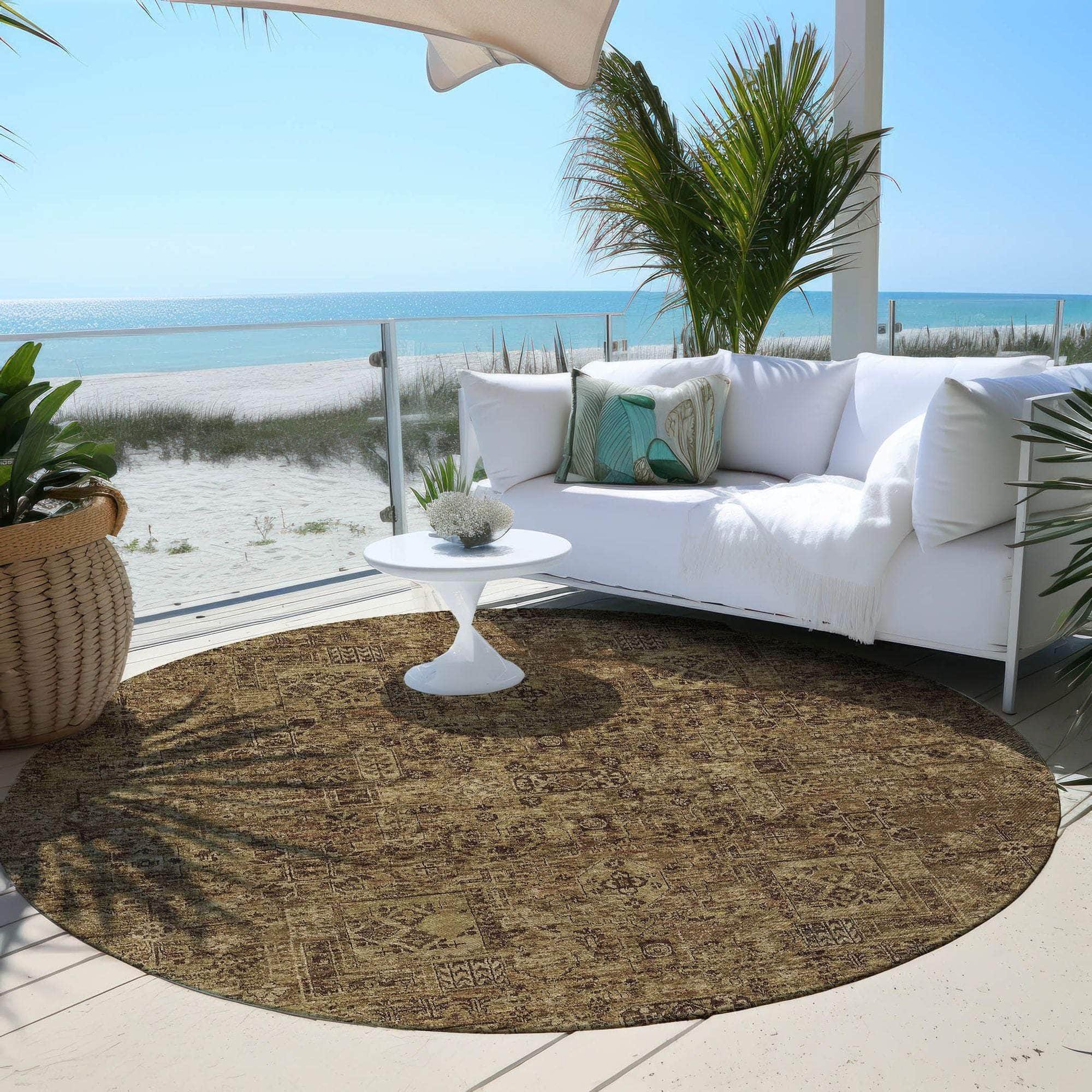 Machine Made ACN611 Mocha Brown Rugs