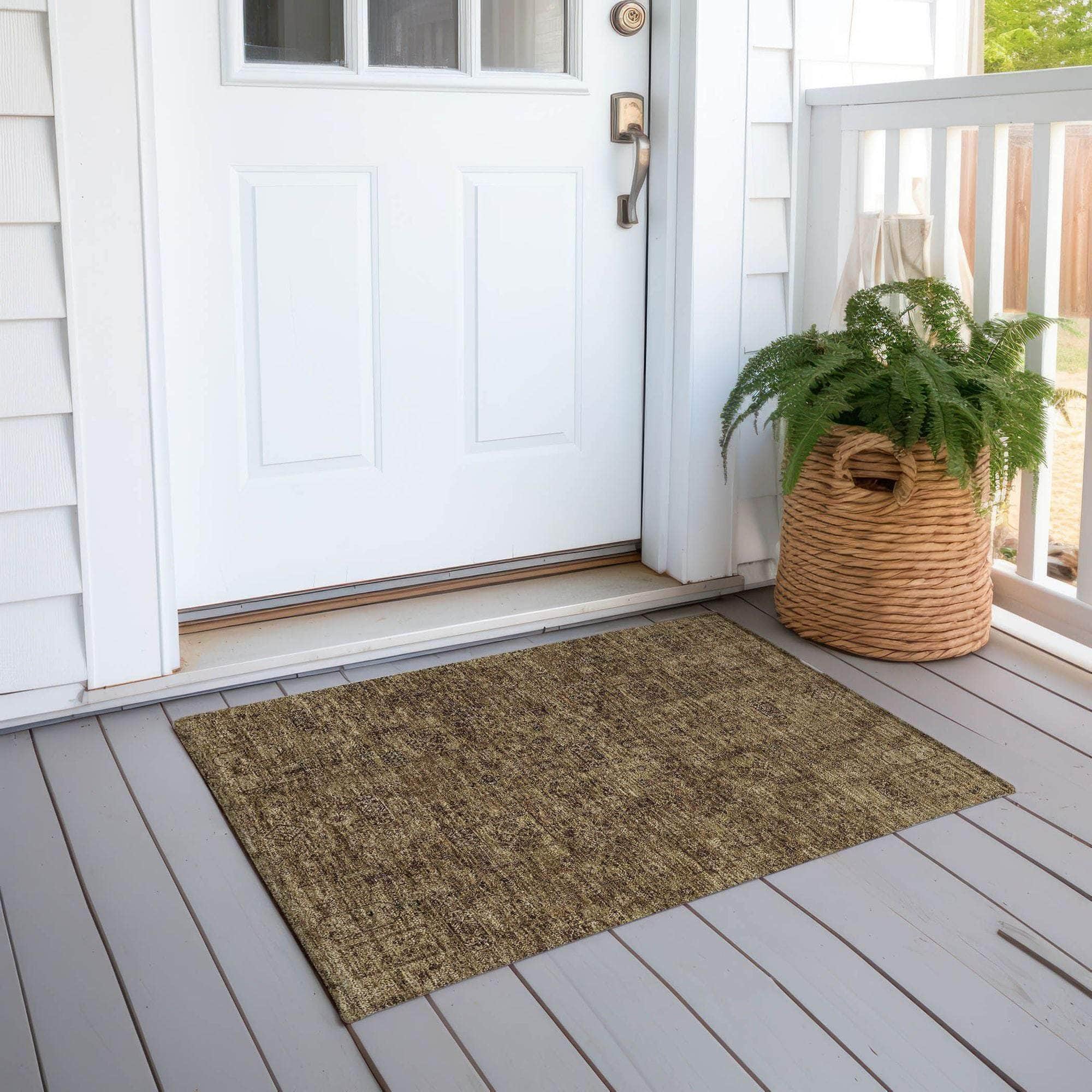 Machine Made ACN611 Mocha Brown Rugs