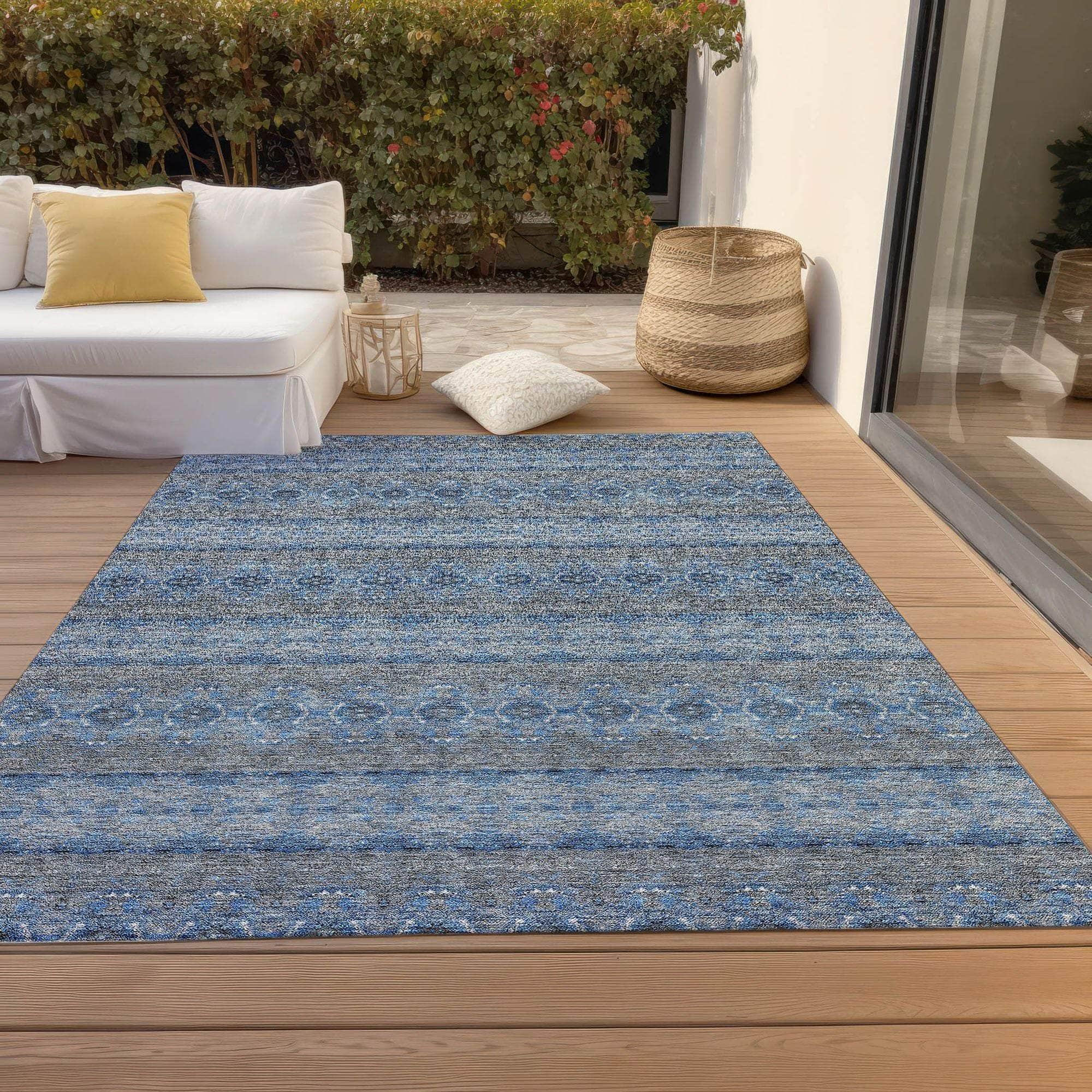 Machine Made ACN615 Navy Blue Rugs