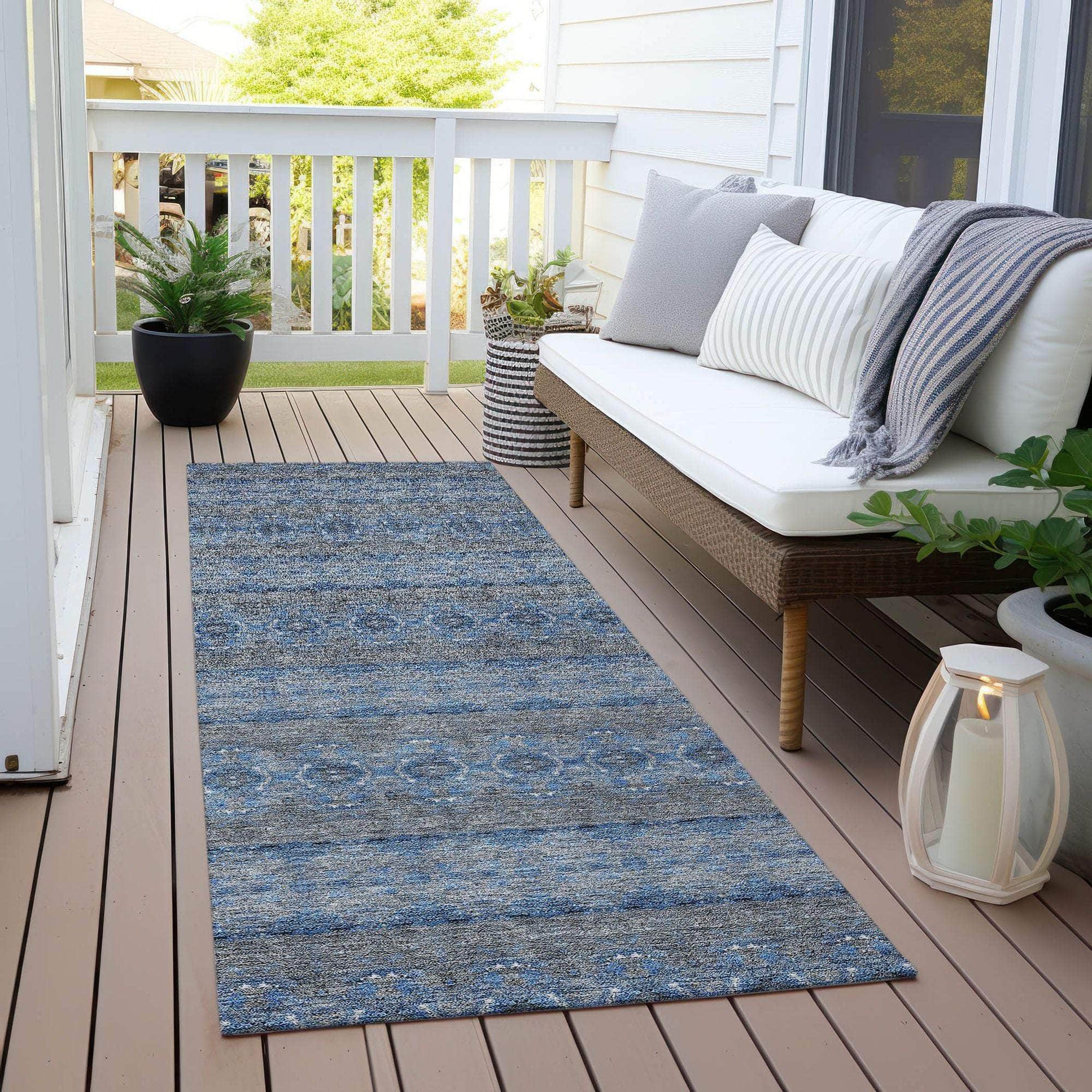 Machine Made ACN615 Navy Blue Rugs