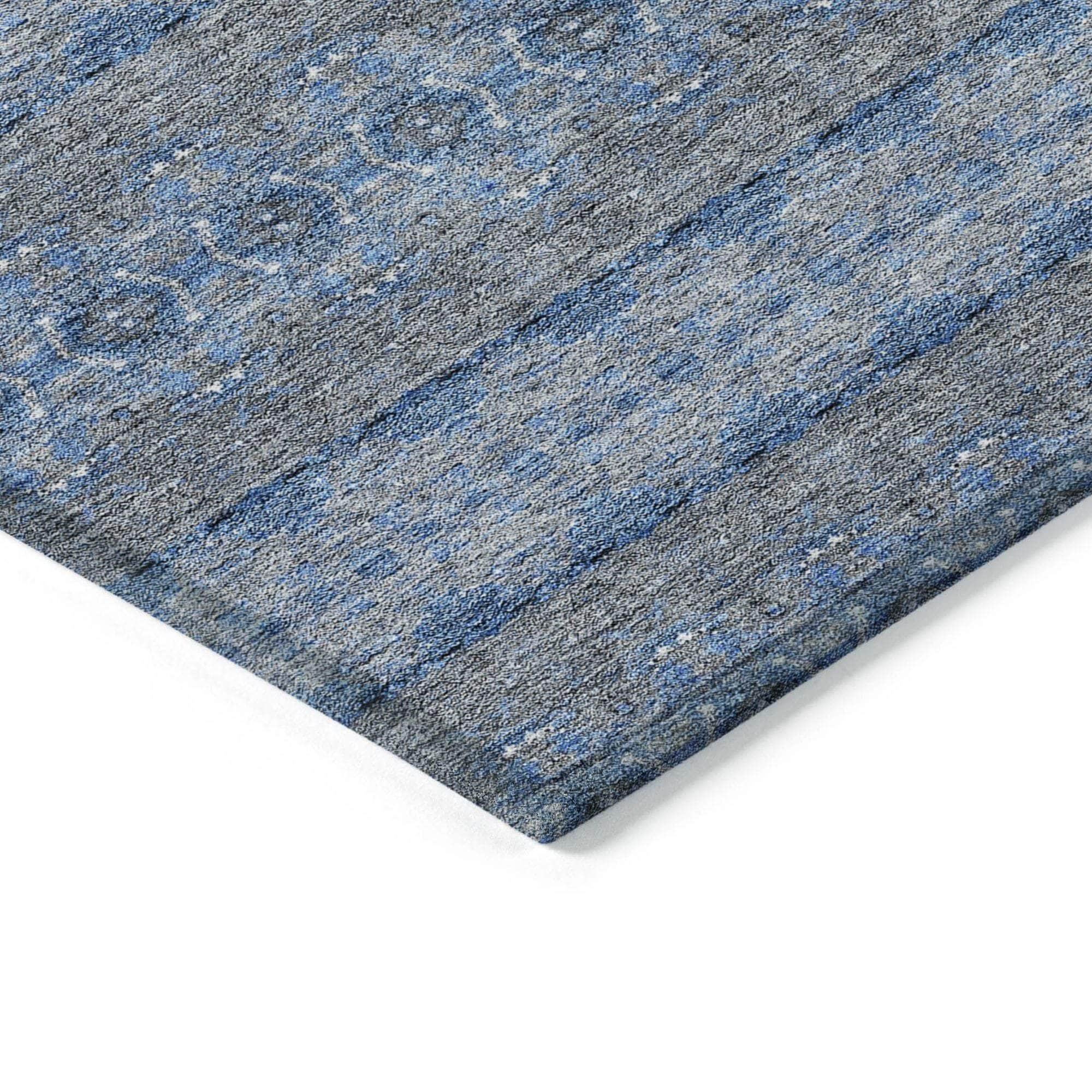 Machine Made ACN615 Navy Blue Rugs