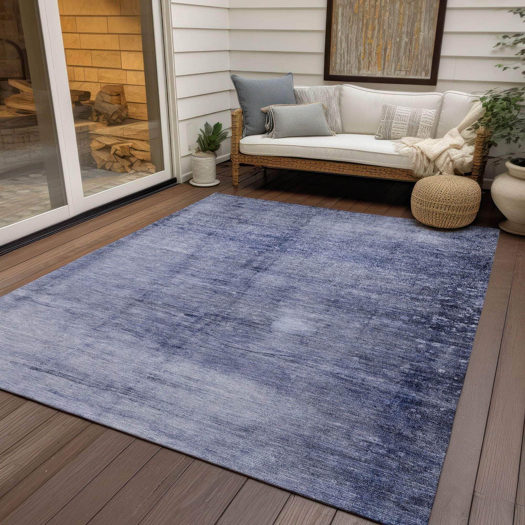 Machine Made ACN608 Navy Blue Rugs
