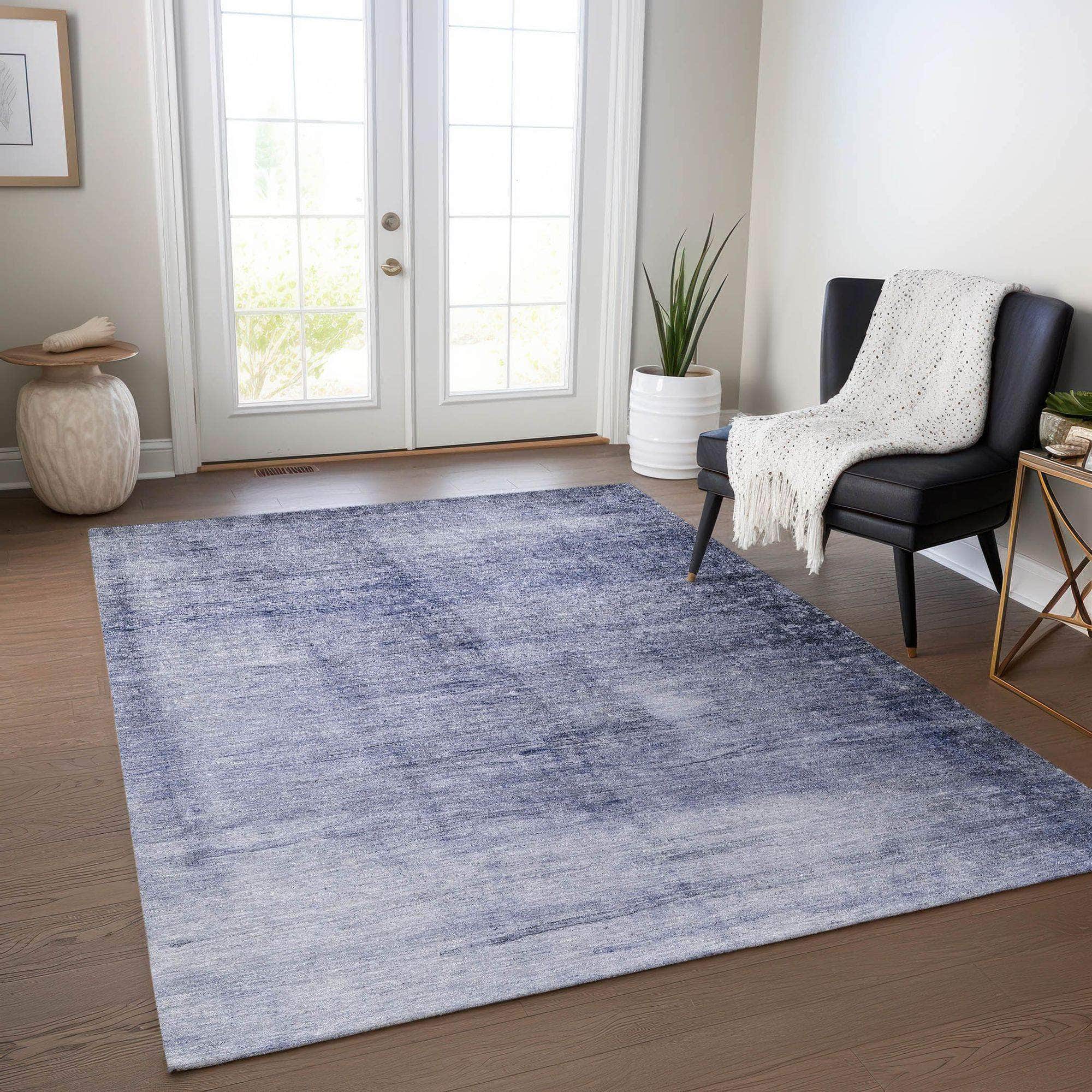 Machine Made ACN608 Navy Blue Rugs