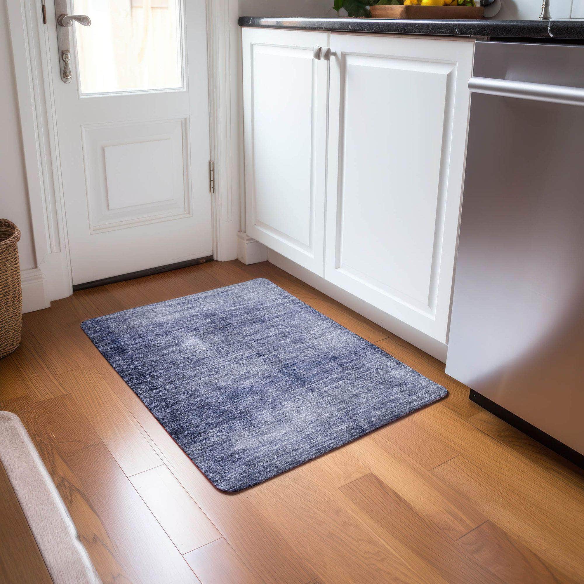 Machine Made ACN608 Navy Blue Rugs