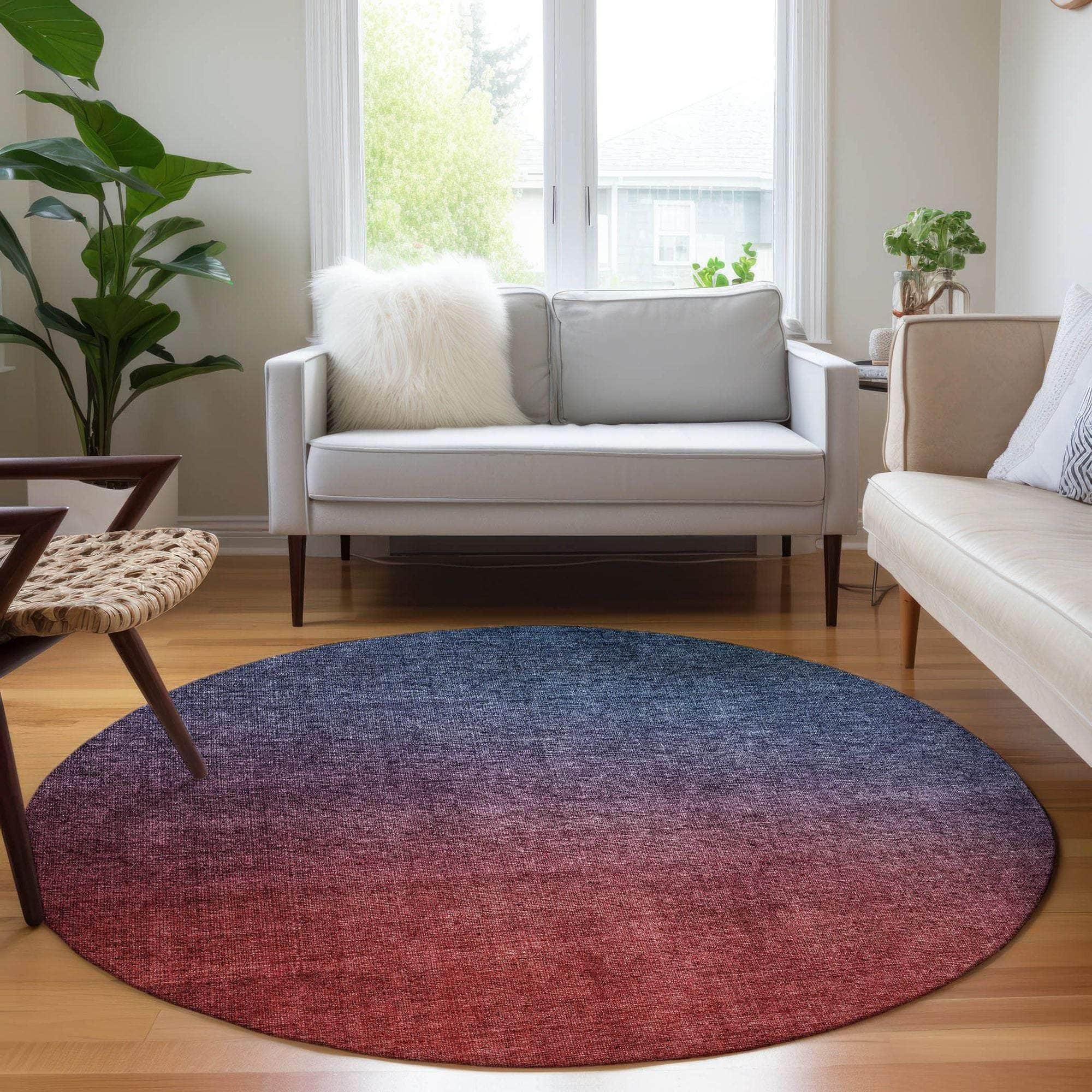 Machine Made ACN587 Navy Blue Rugs