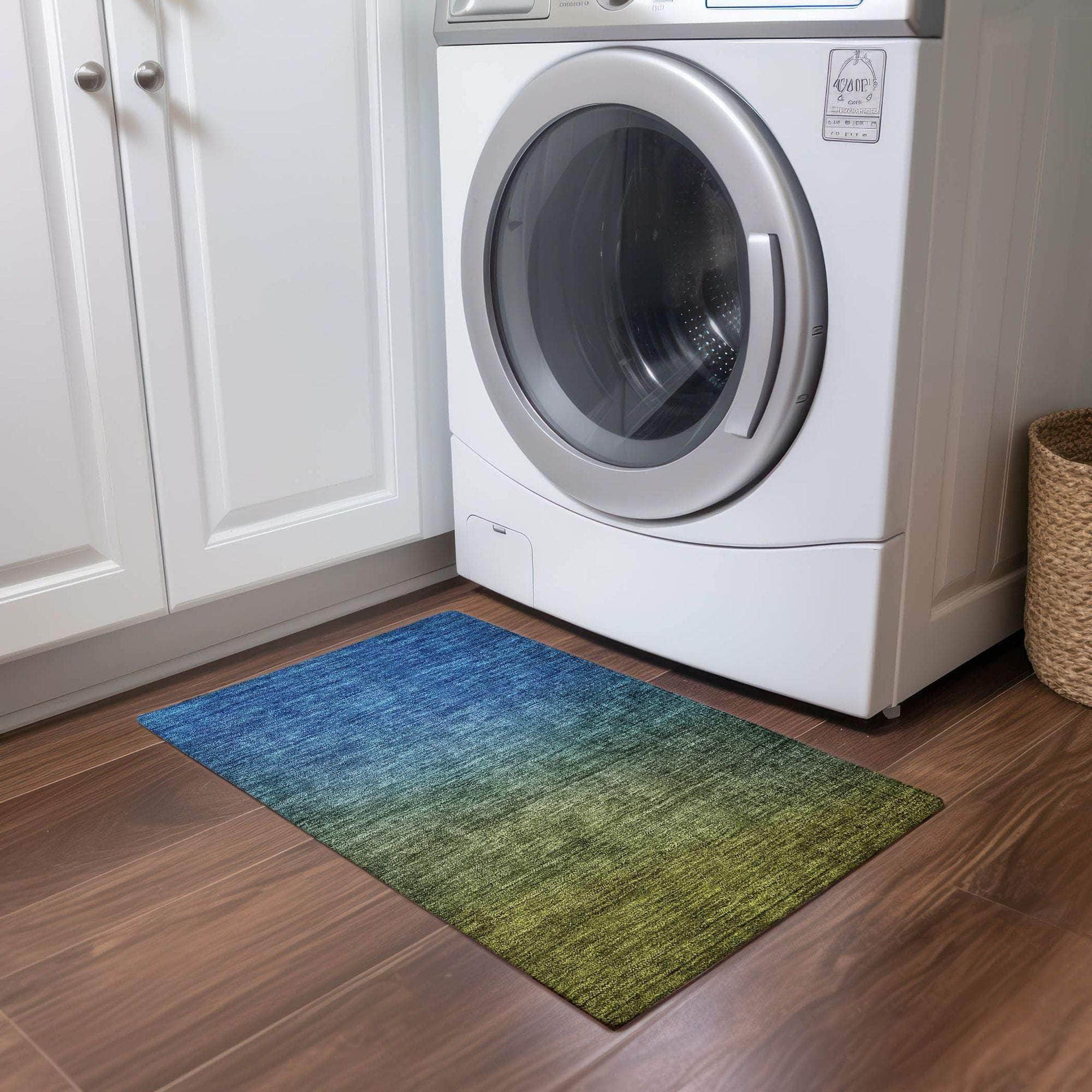Machine Made ACN587 Olive Green Rugs