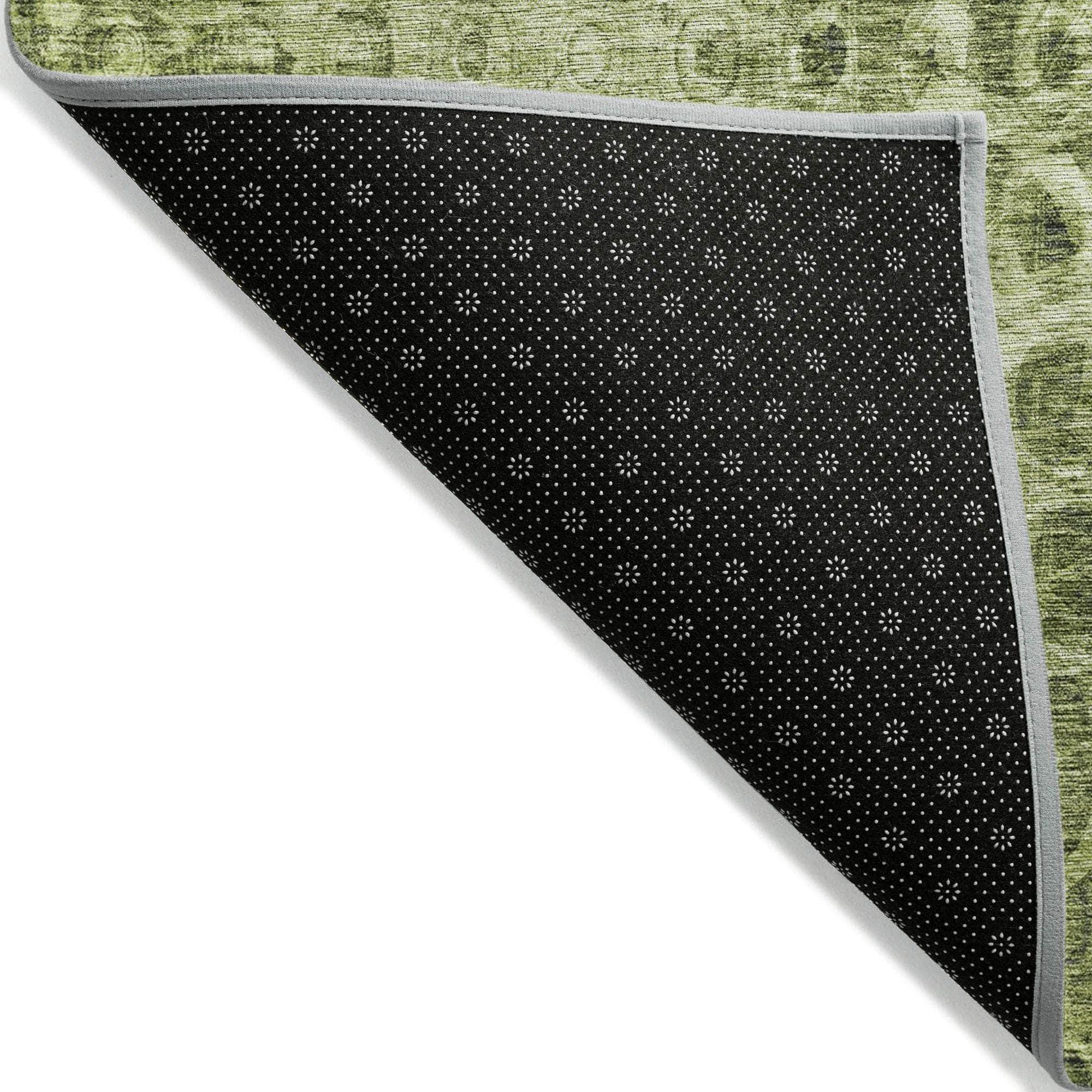 Machine Made ACN577 Olive Green Rugs