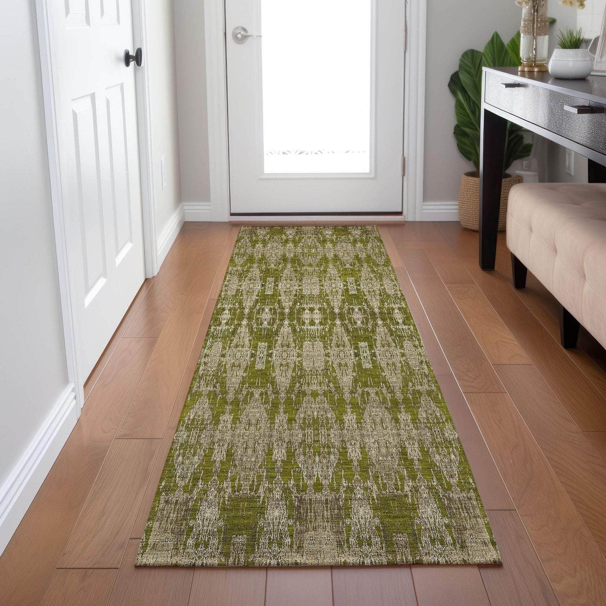 Machine Made ACN580 Olive Green Rugs