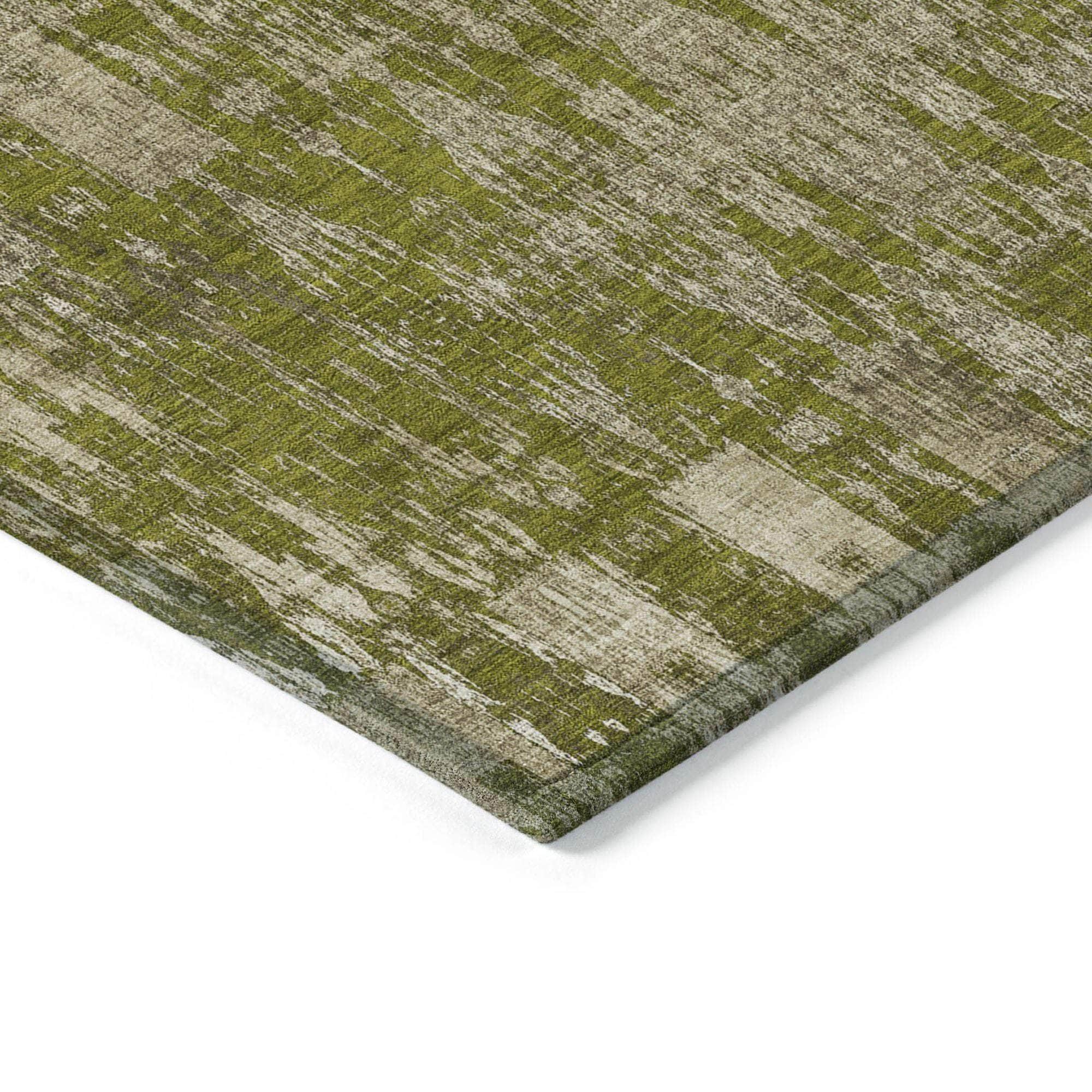 Machine Made ACN580 Olive Green Rugs