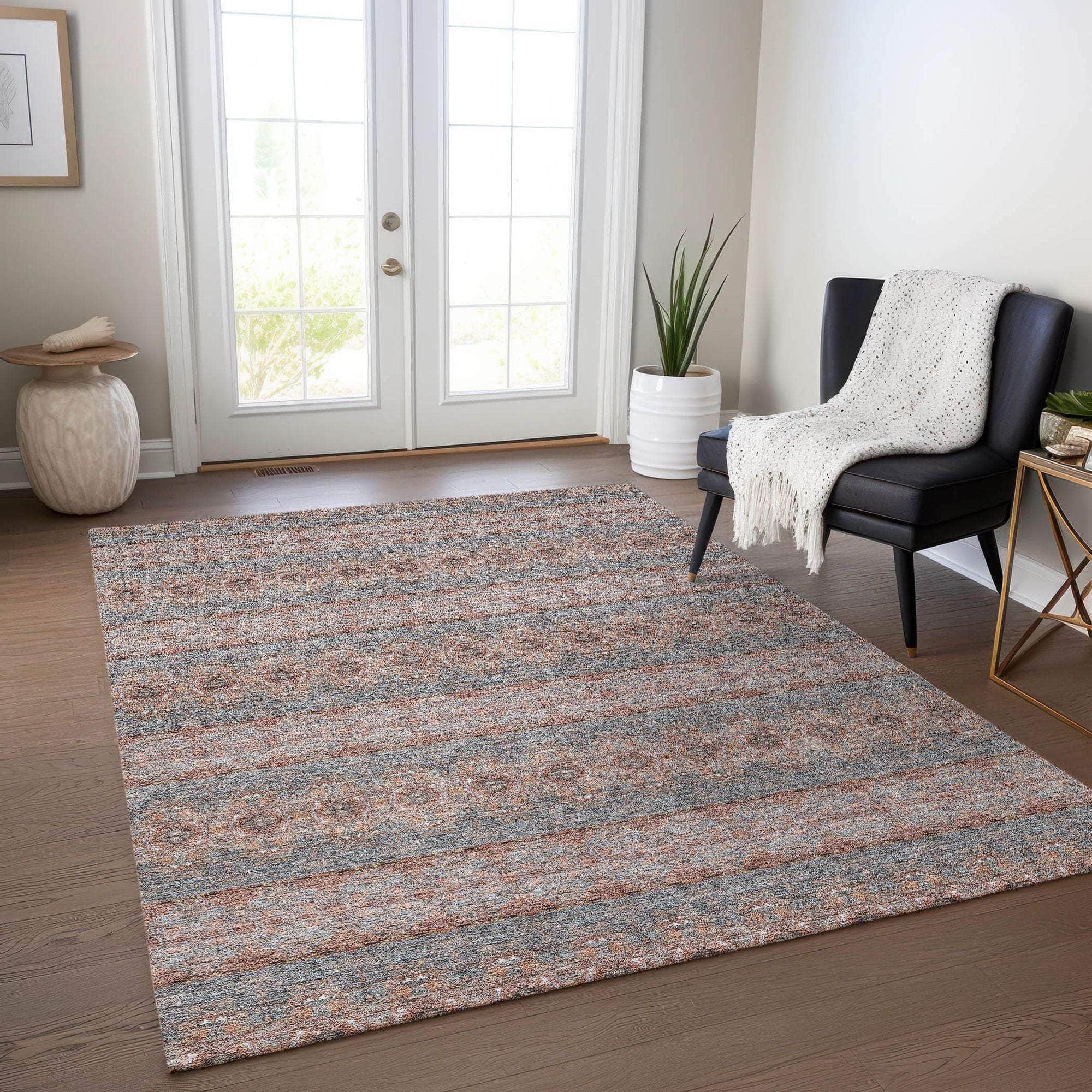 Machine Made ACN615 Paprika Orange Rugs